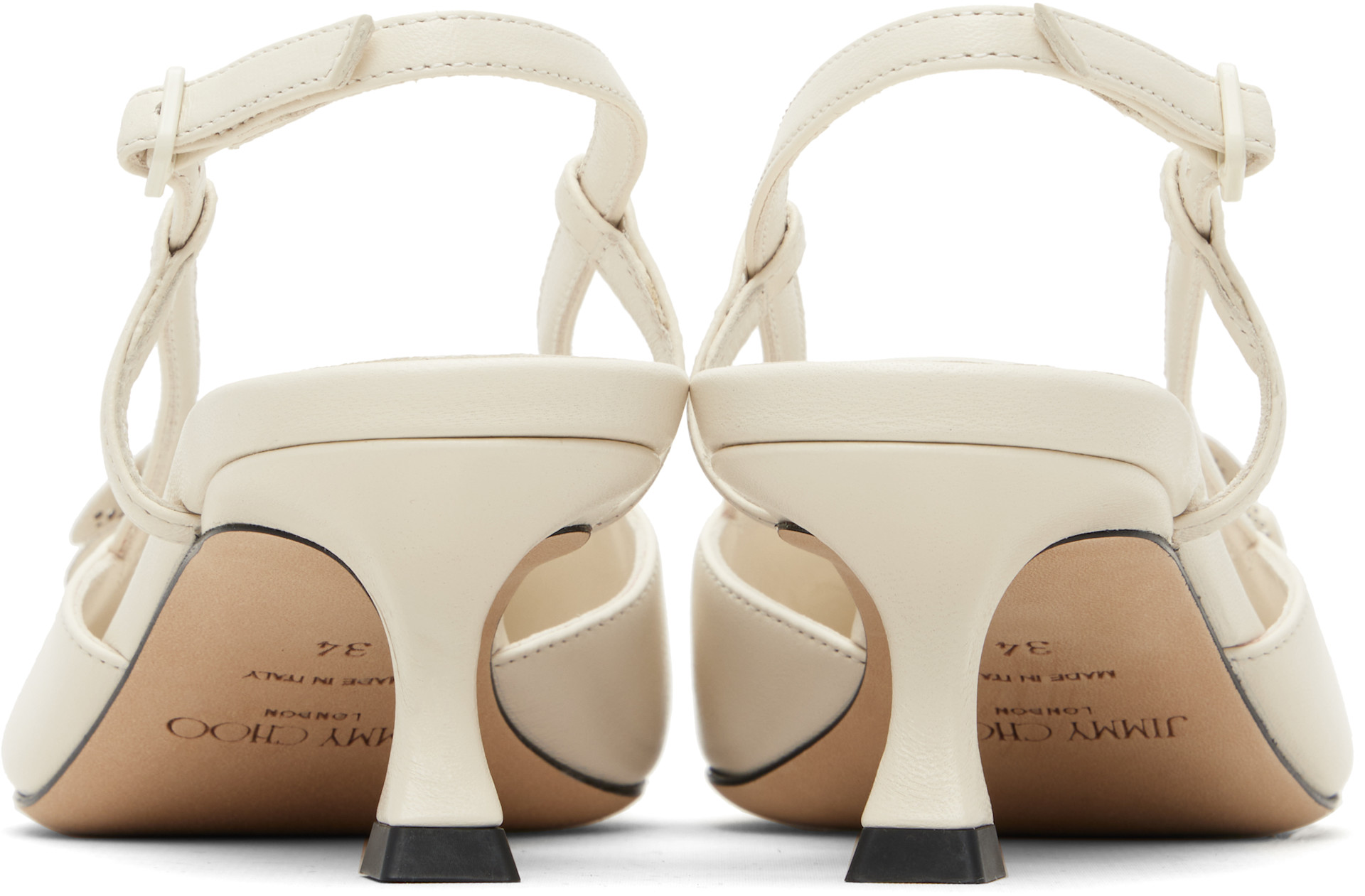Jimmy Choo: White Mimmi Sling Back 50 Heels | SSENSE