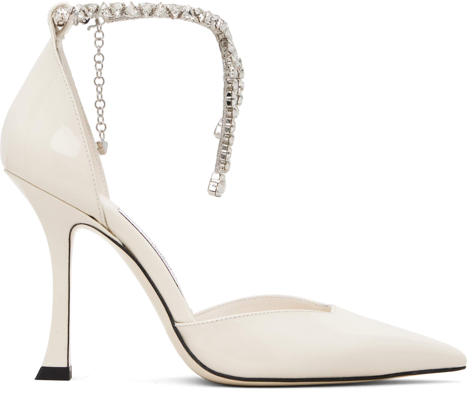 Jimmy Choo: オフホワイト Stevie 100 ヒール | SSENSE 日本