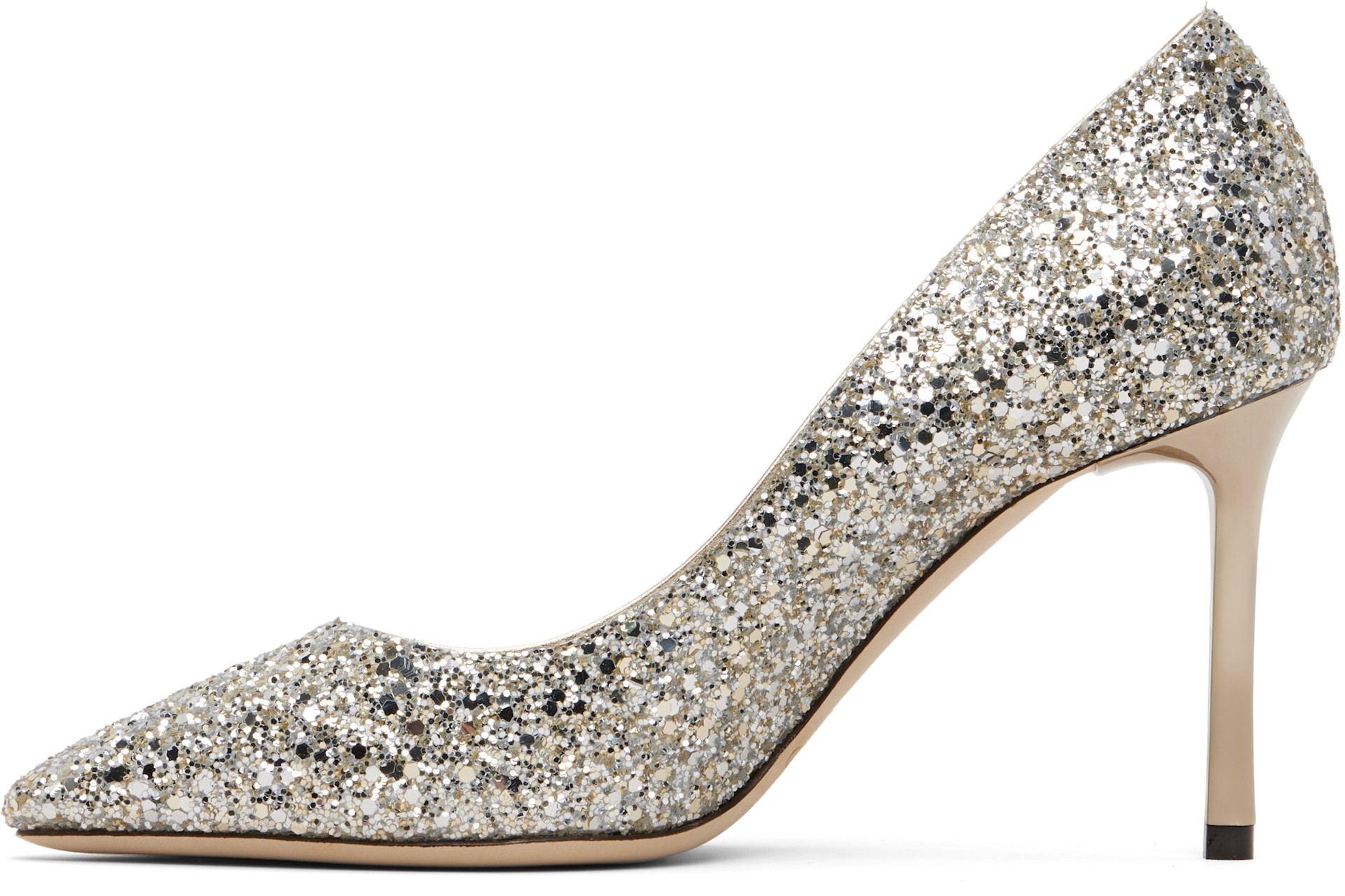 Jimmy Choo: シルバー Romy 85 ヒール | SSENSE 日本