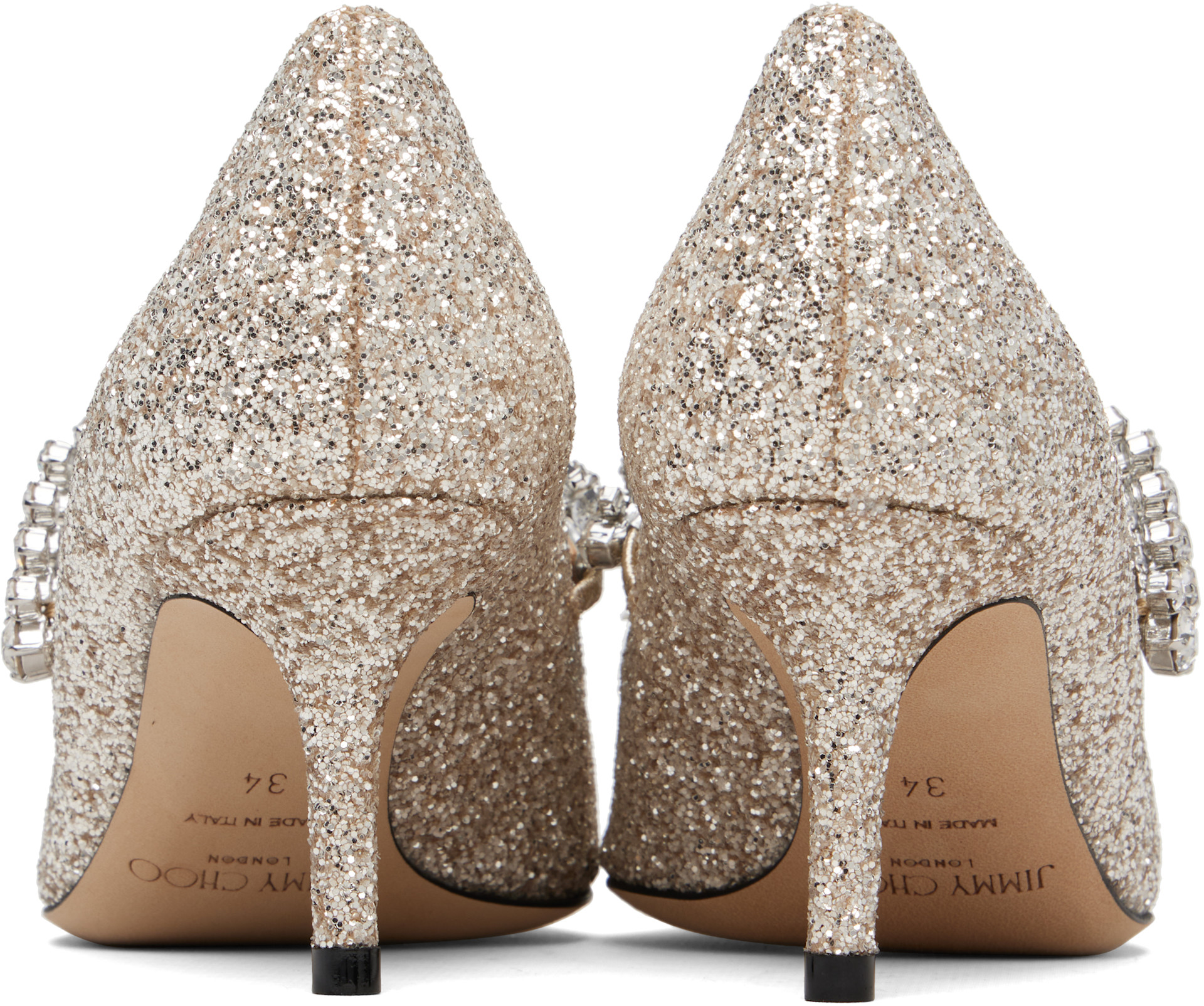 Jimmy Choo: Silver Bing Pump 65 Heels | SSENSE