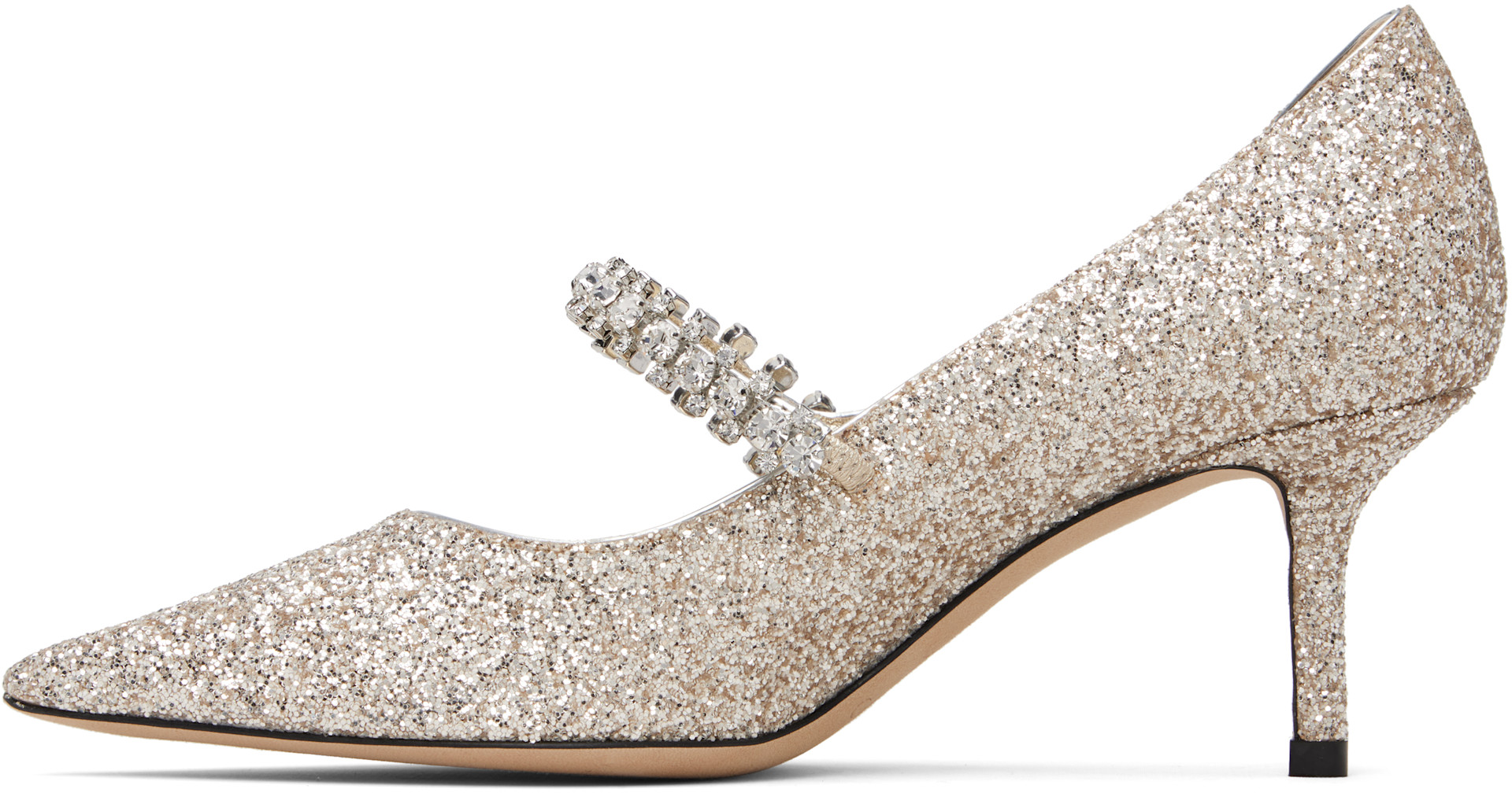 Jimmy Choo: Silver Bing Pump 65 Heels | SSENSE