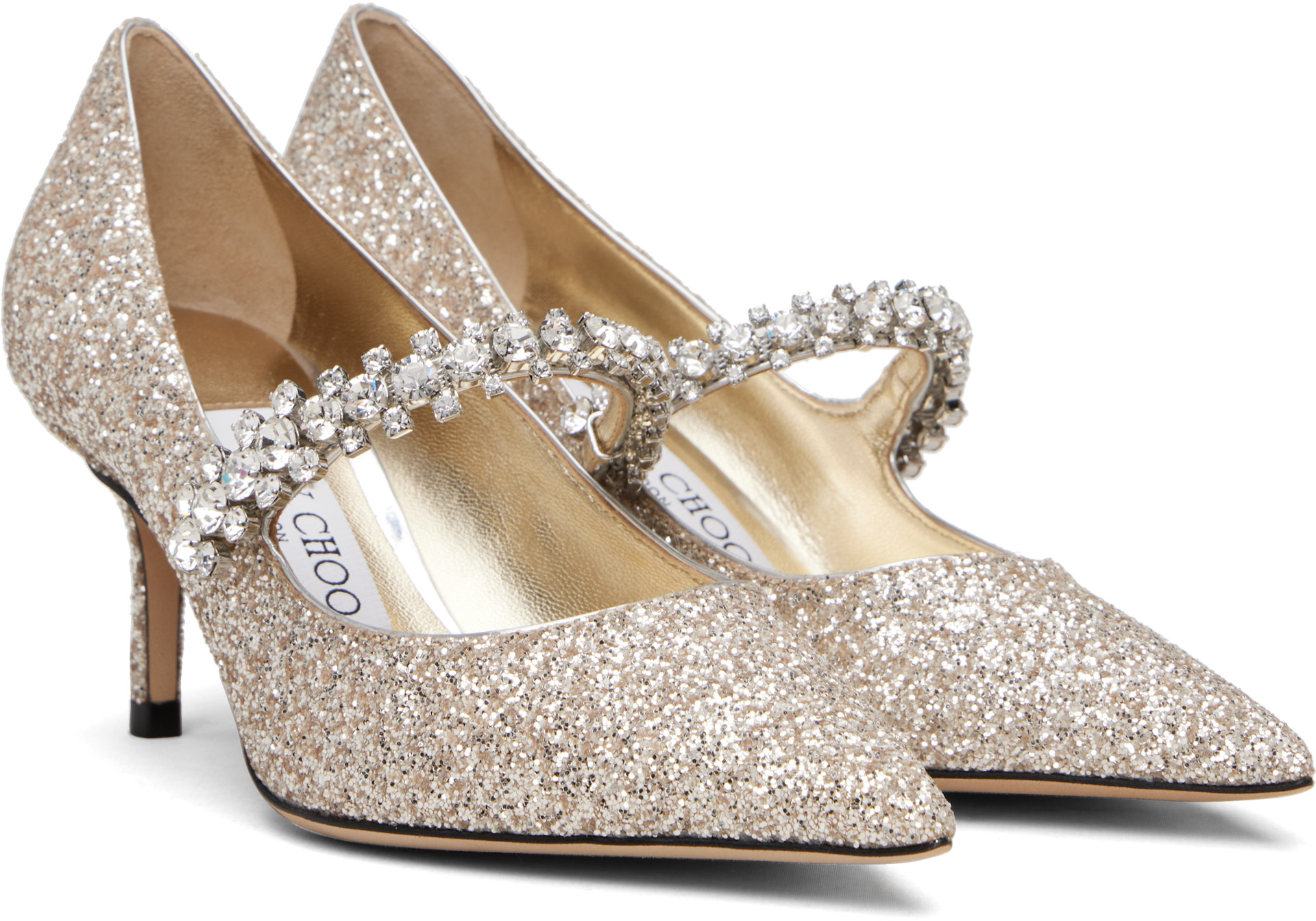 Jimmy Choo: Silver Bing Pump 65 Heels | SSENSE