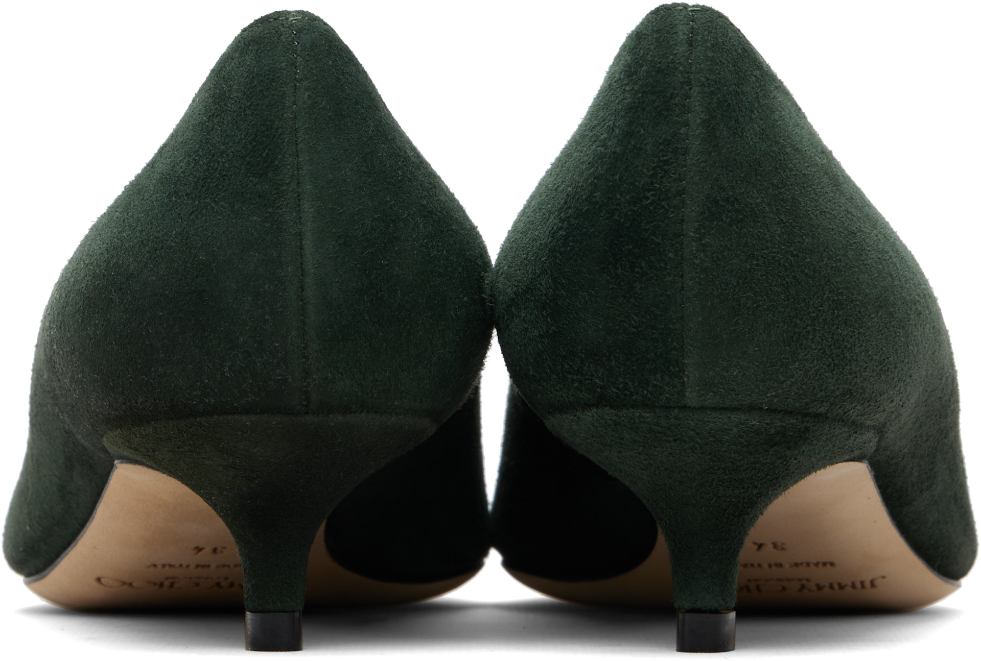 Jimmy Choo: Green Amelia Heels | SSENSE