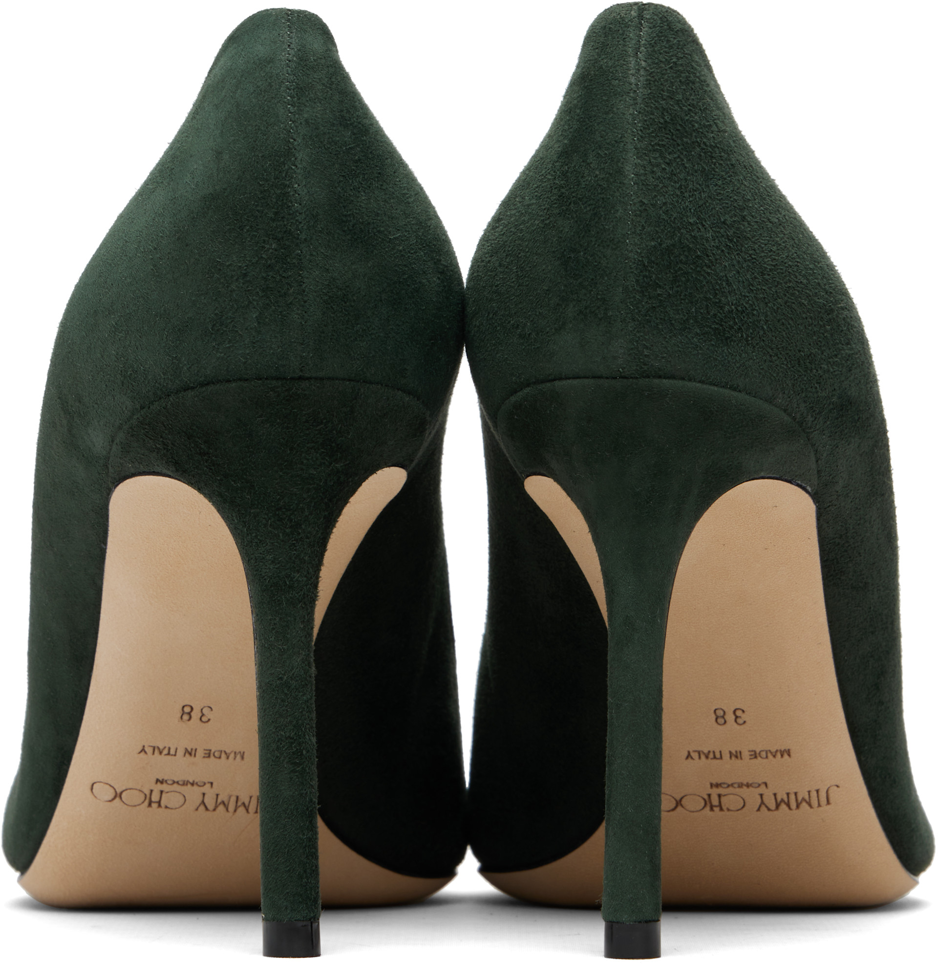 Jimmy Choo: Green Romy 85 Heels | SSENSE