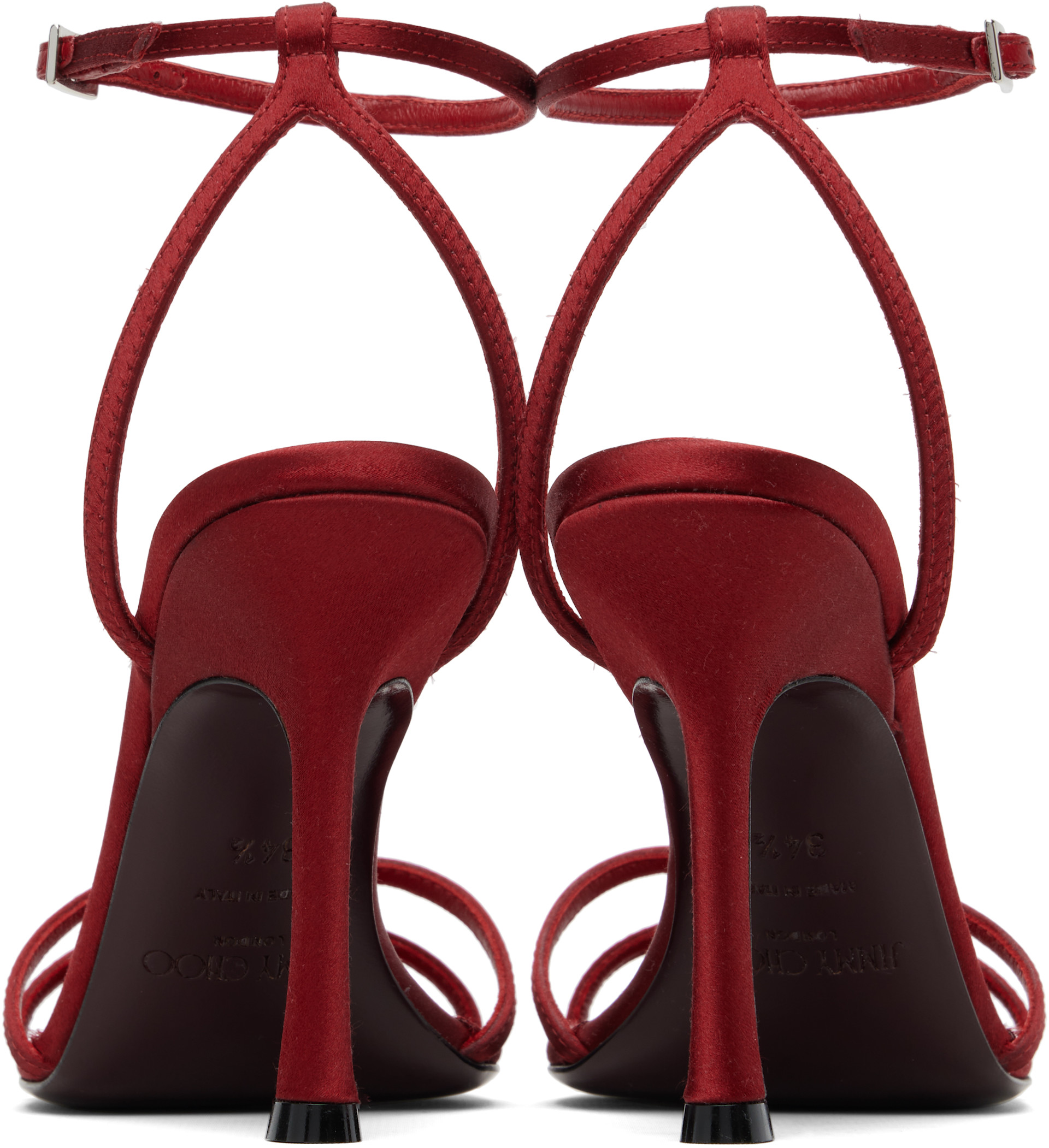 Jimmy Choo: Red 1998 Leo 100 Heeled Sandals | SSENSE