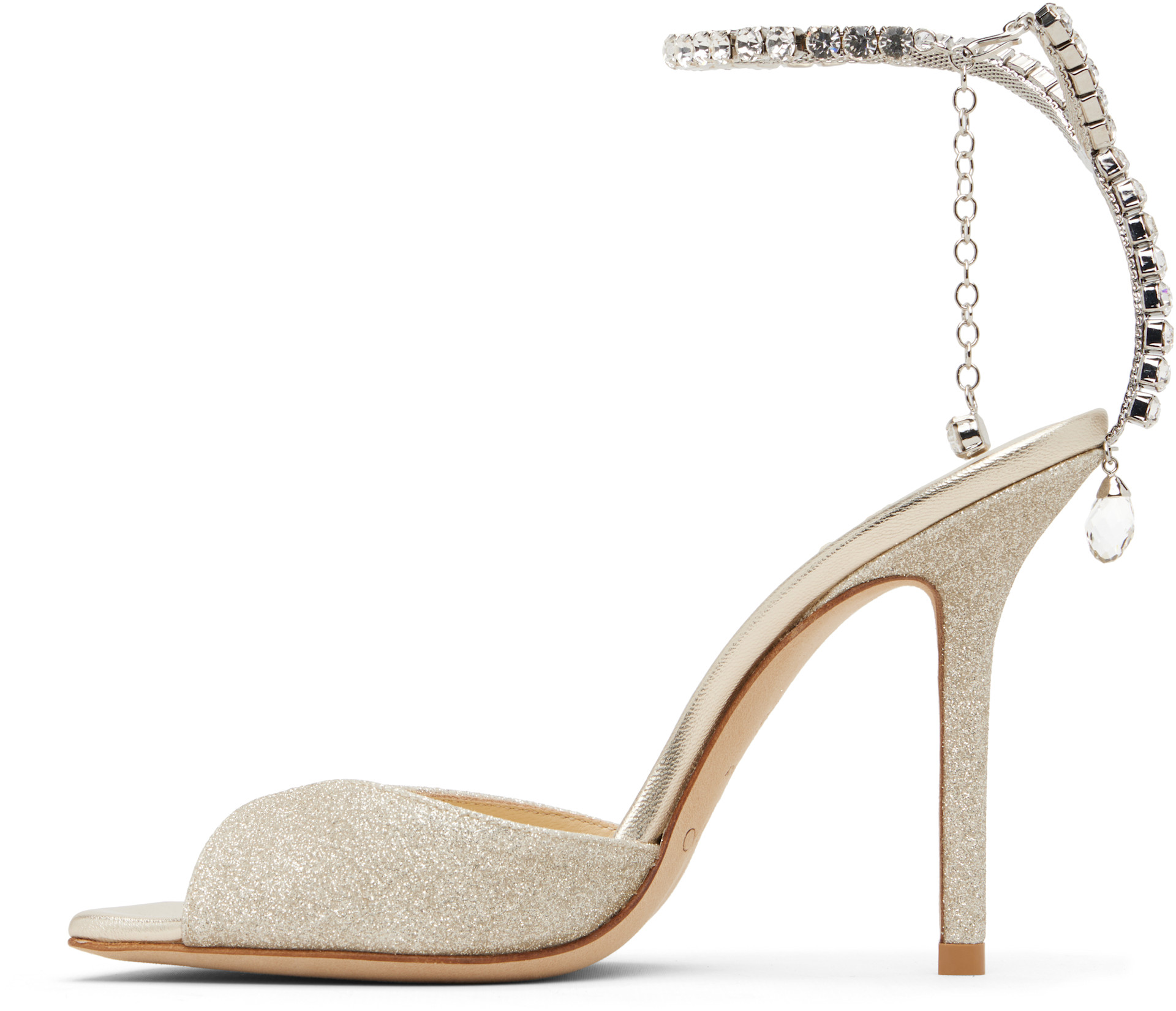 Jimmy Choo: Silver Saeda 100 Heeled Sandals | SSENSE