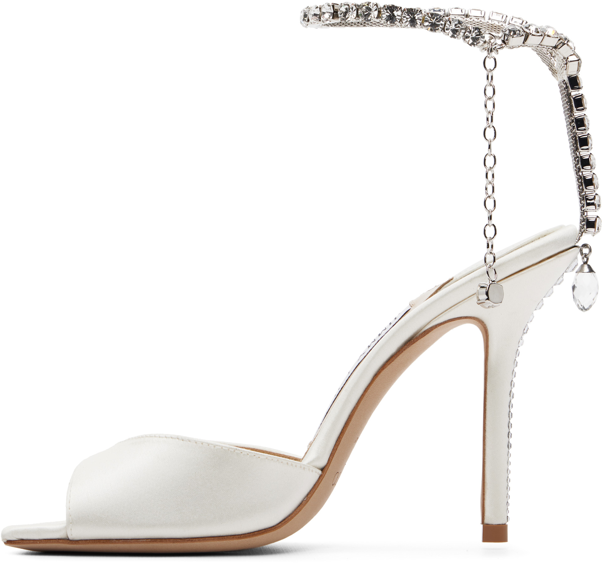 Jimmy Choo: オフホワイト Saeda 100 ヒールサンダル | SSENSE 日本