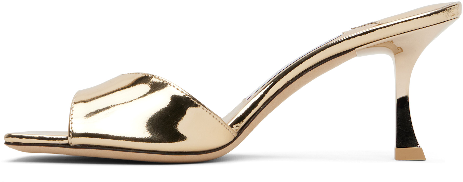 JIMMY CHOO ゴールド サンダル Jimmy Choo: Gold Skye 70 Heeled Sandals | SSENSE