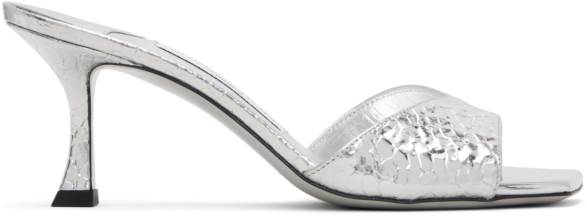 Jimmy Choo: シルバー Skye 70 ヒールサンダル | SSENSE 日本