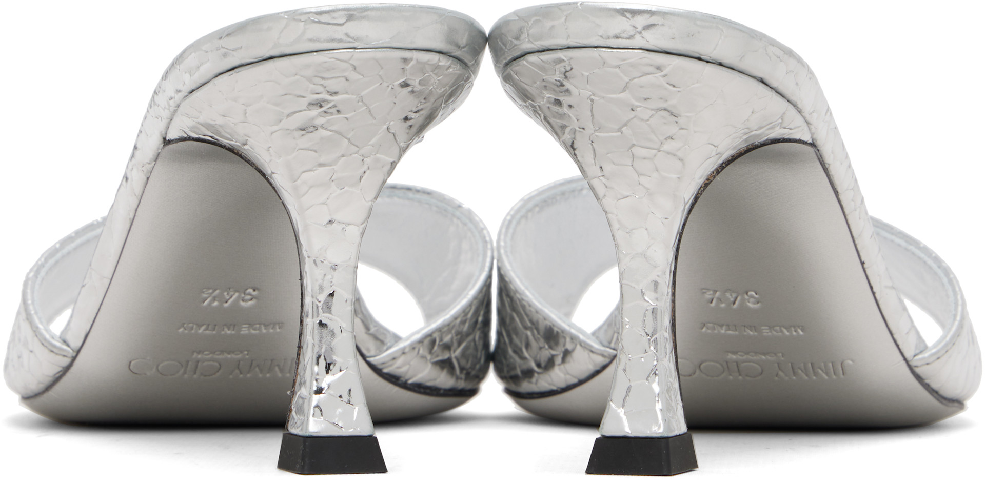 Jimmy Choo: Silver Skye 70 Heeled Sandals | SSENSE