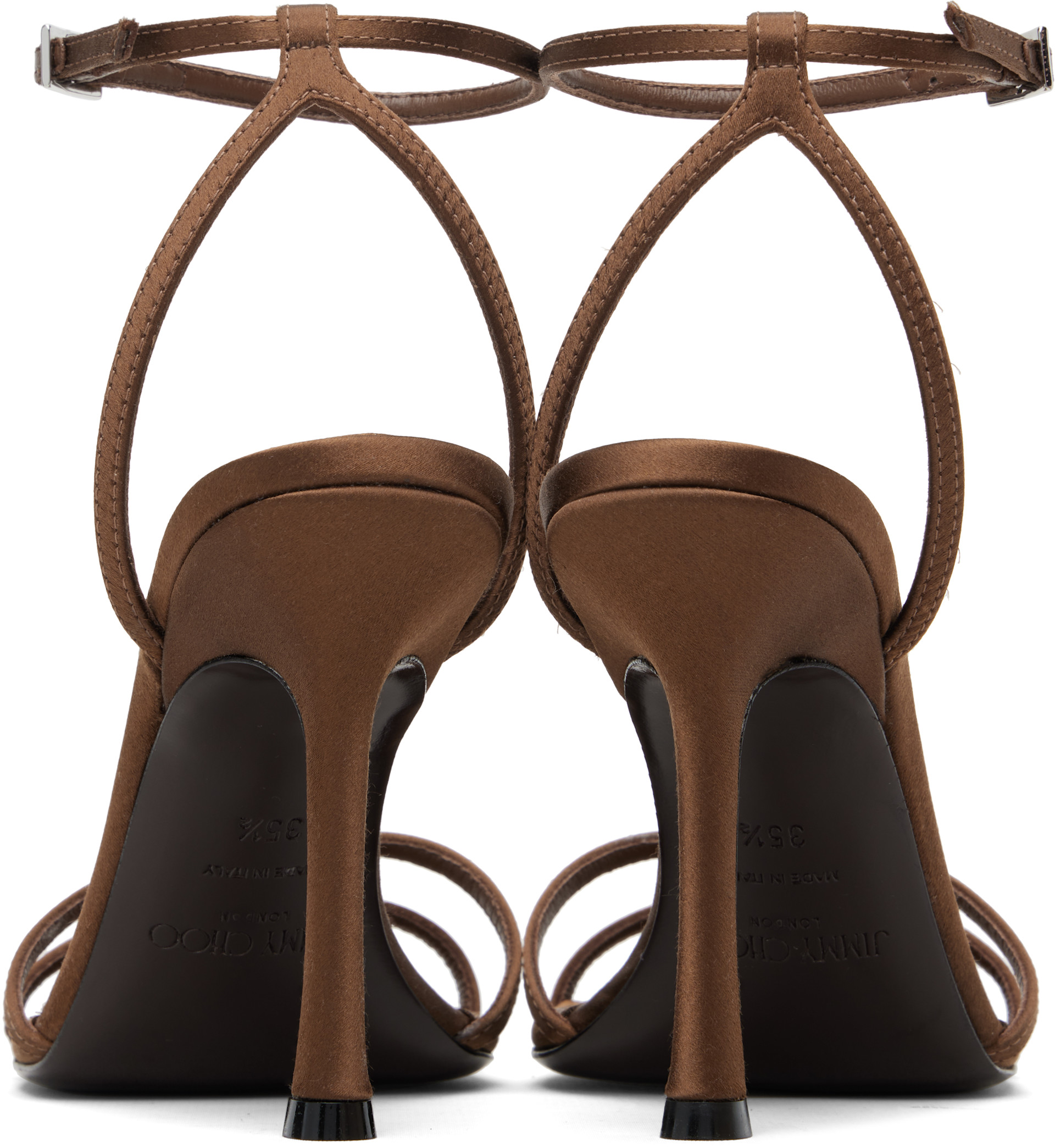 Jimmy Choo: Brown 1998 Leo 100 Heeled Sandals | SSENSE