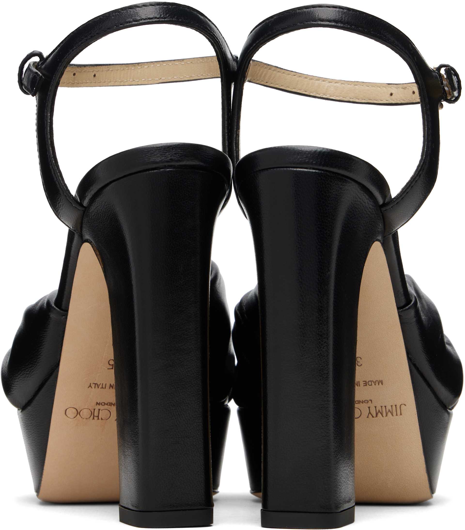 Jimmy Choo: Black Heloise 120 Platform Sandals | SSENSE