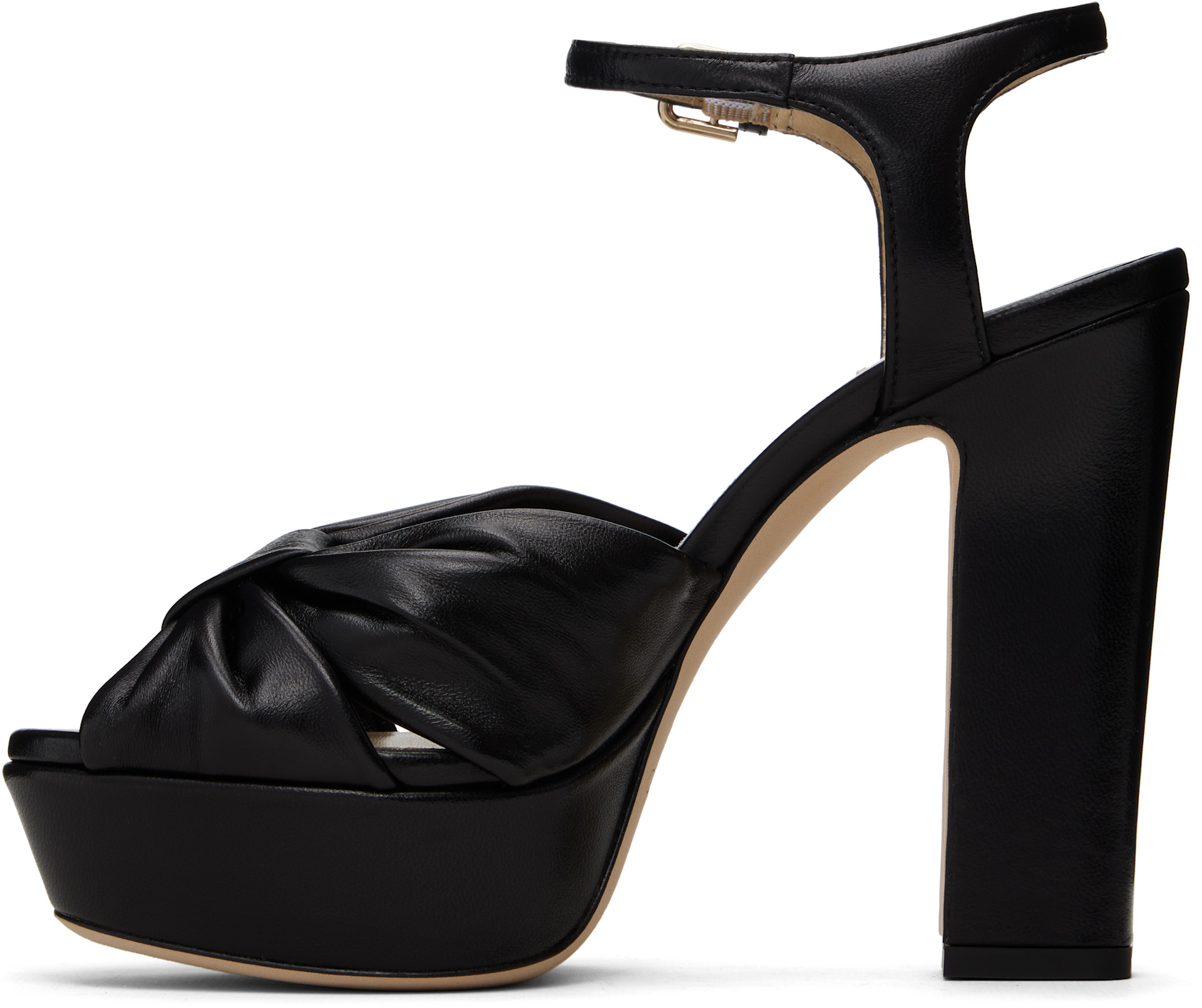 Jimmy Choo: Black Heloise 120 Platform Sandals | SSENSE