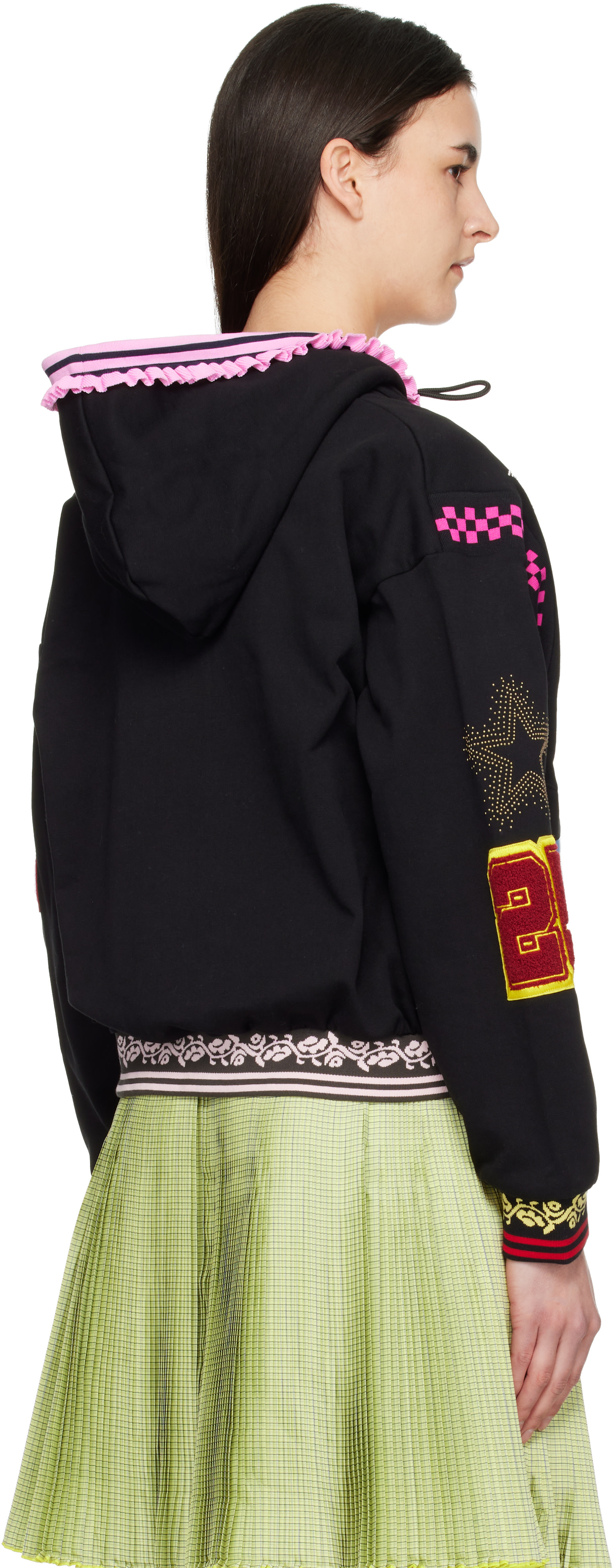 Chopova Lowena: Black Wolfpack Hoodie | SSENSE