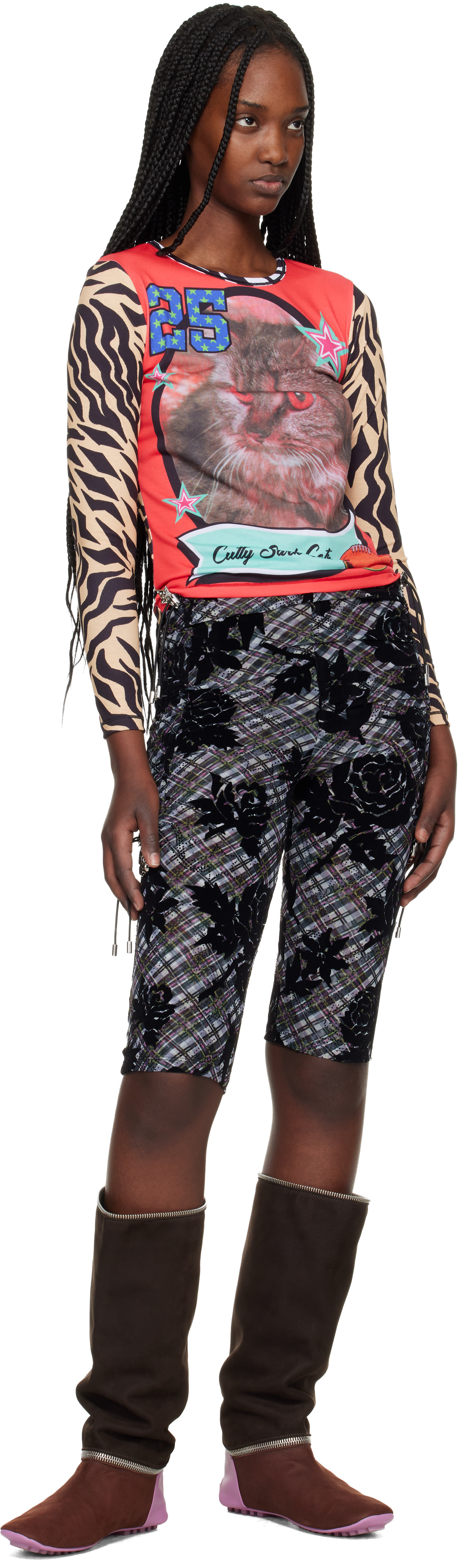 Chopova Lowena: Multicolor 'Cutty Sark Cats' Fitted Jersey T-shirt
