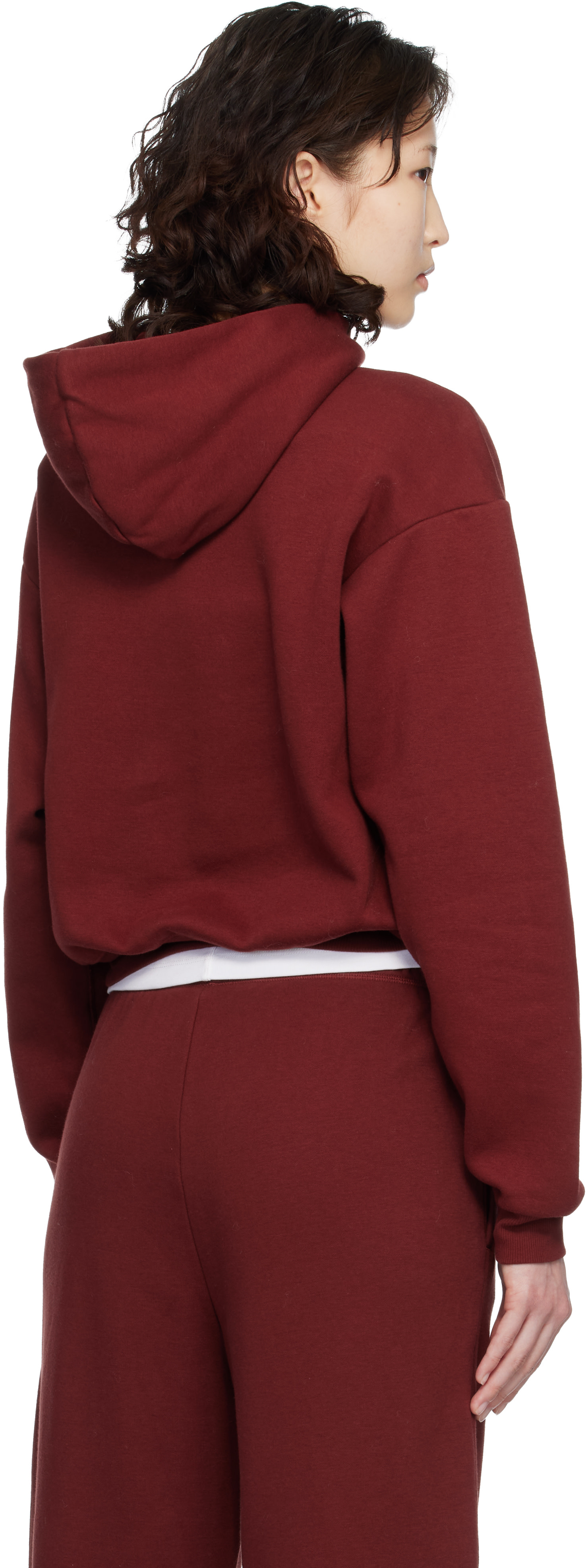 SKIMS - Pull à capuche bourgogne - Cotton Fleece