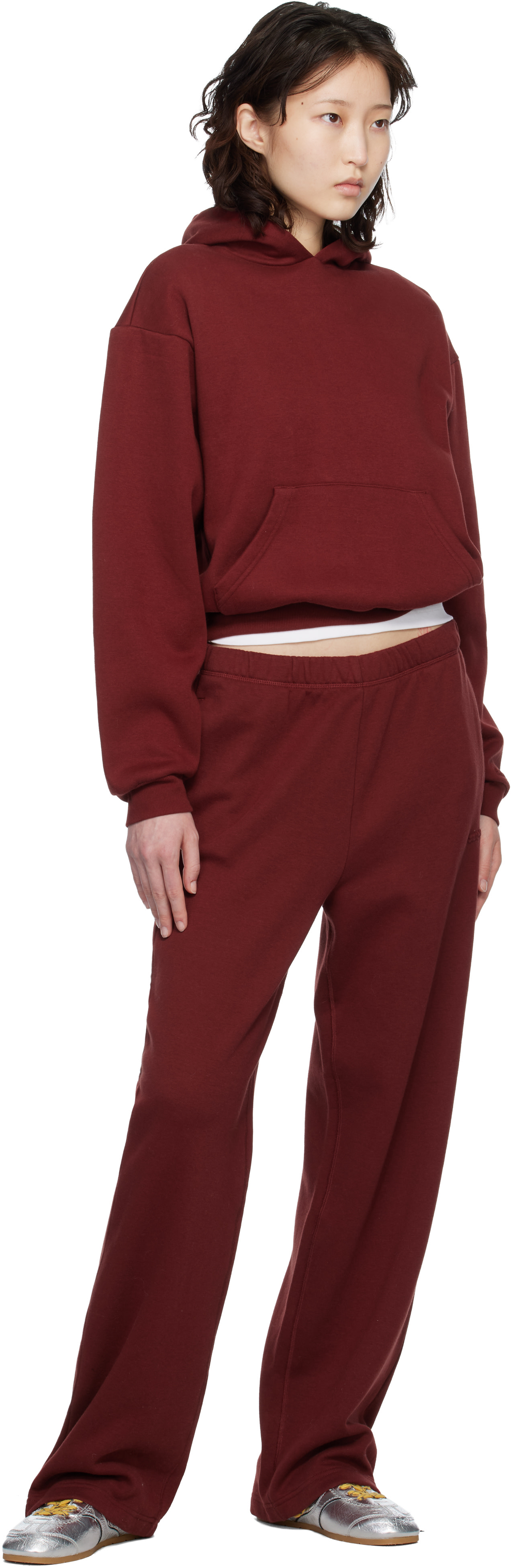 SKIMS - Pull à capuche bourgogne - Cotton Fleece