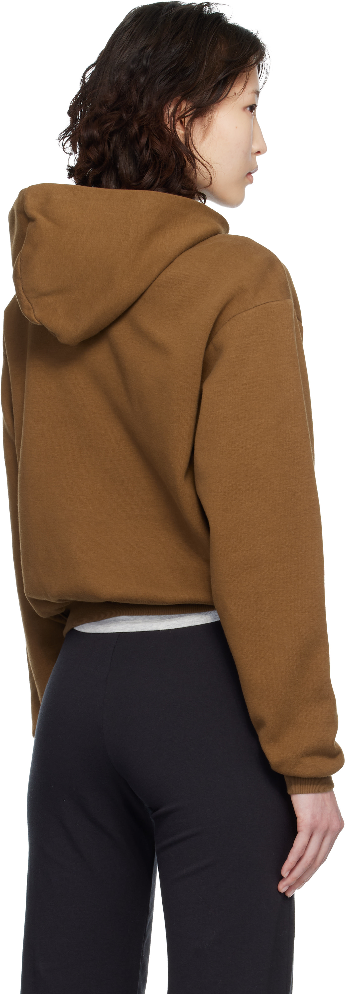 SKIMS - Pull à capuche brun à coupe classique - Cotton Fleece