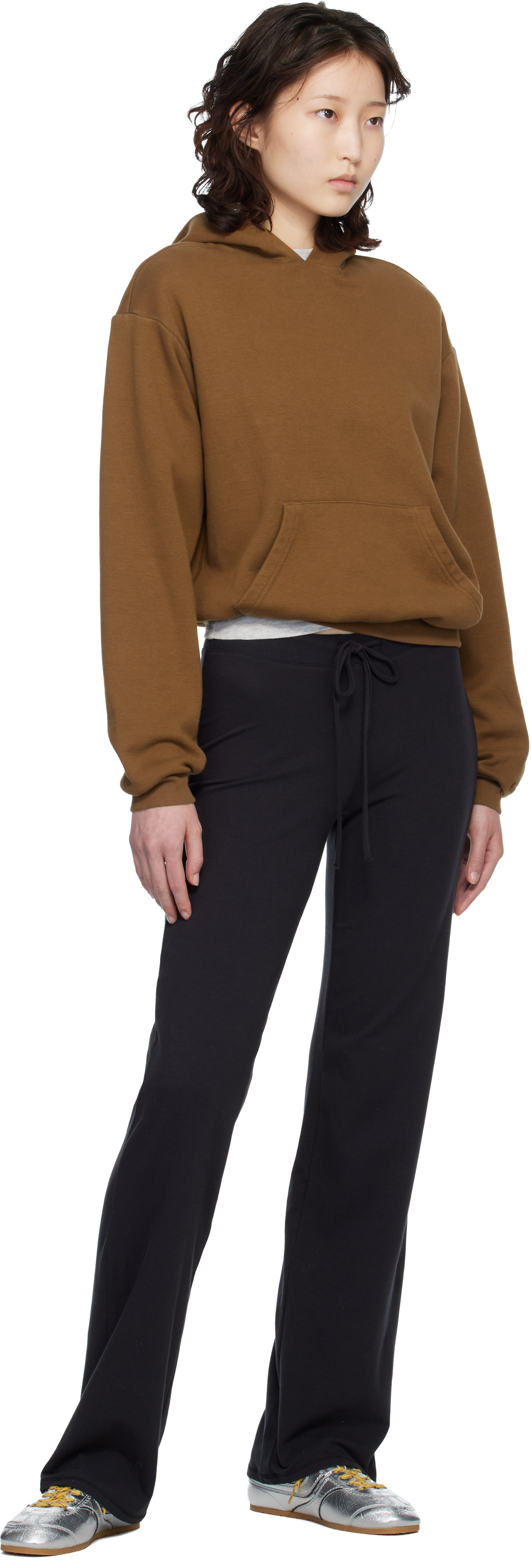 SKIMS - Pull à capuche brun à coupe classique - Cotton Fleece