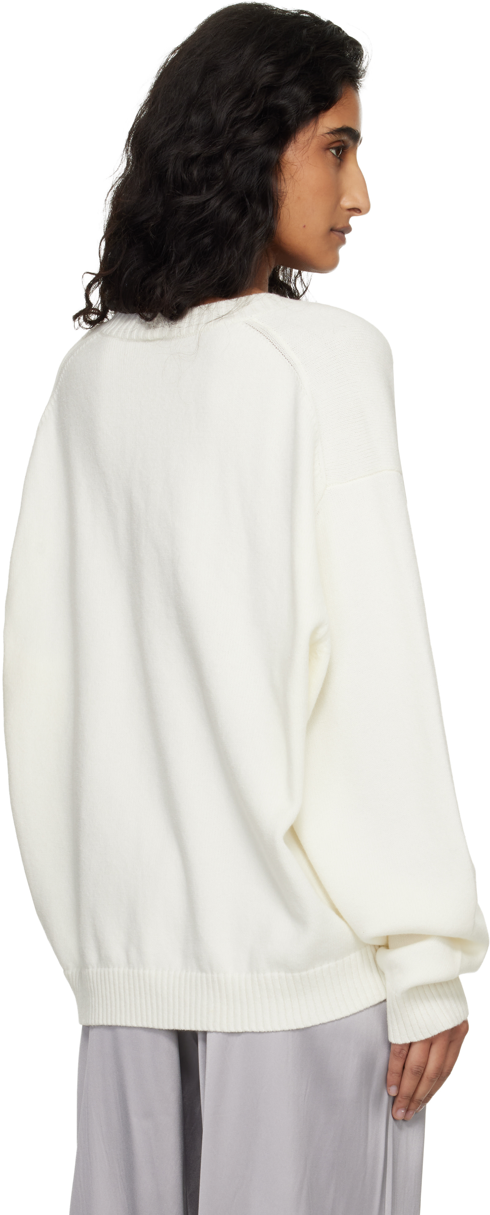 SKIMS - White 'Sweater Knits' Pullover V-Neck Sweater