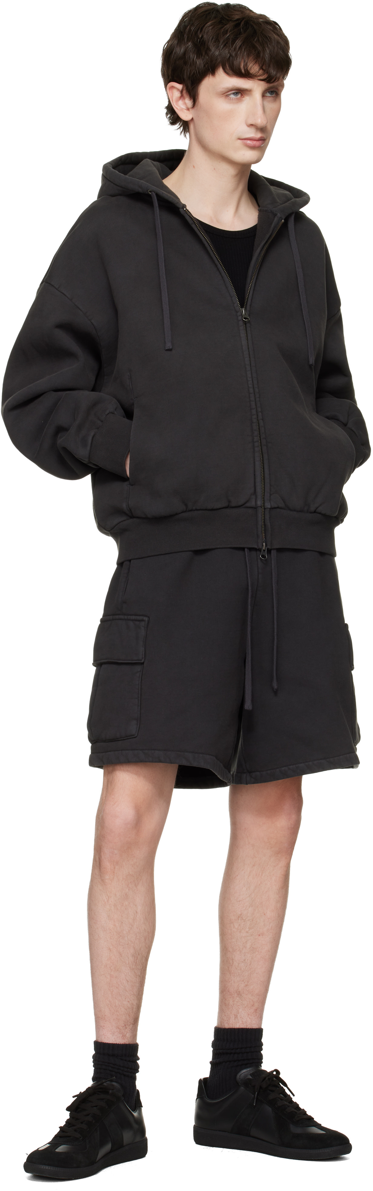SKIMS - Short cargo noir en molleton épais