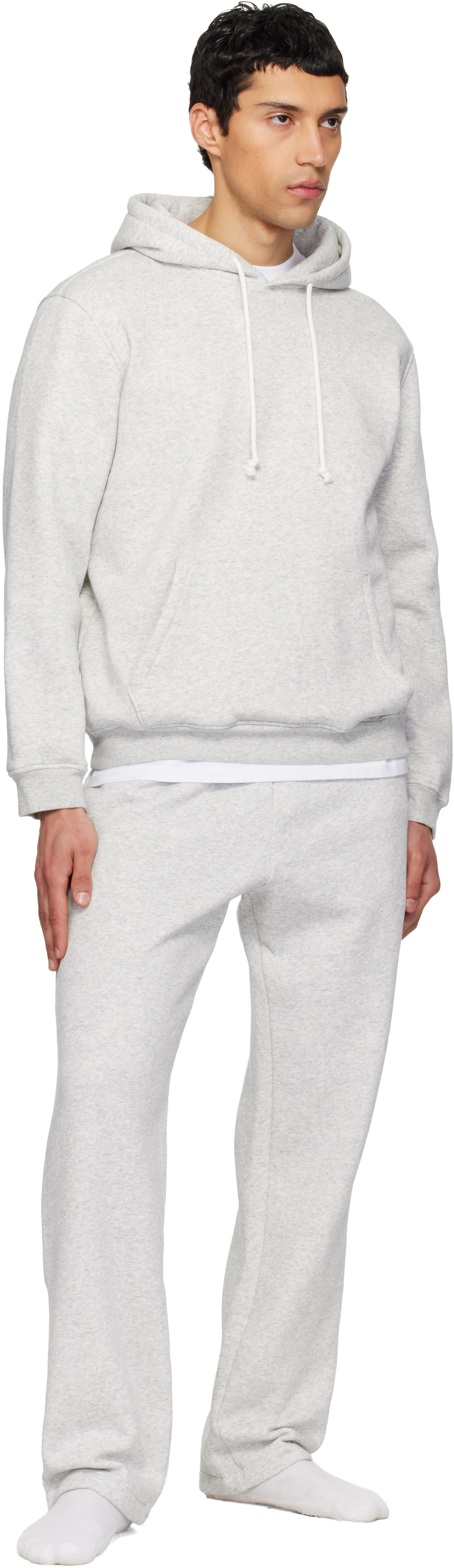 SKIMS - Pull à capuche gris - Fleece Lounge