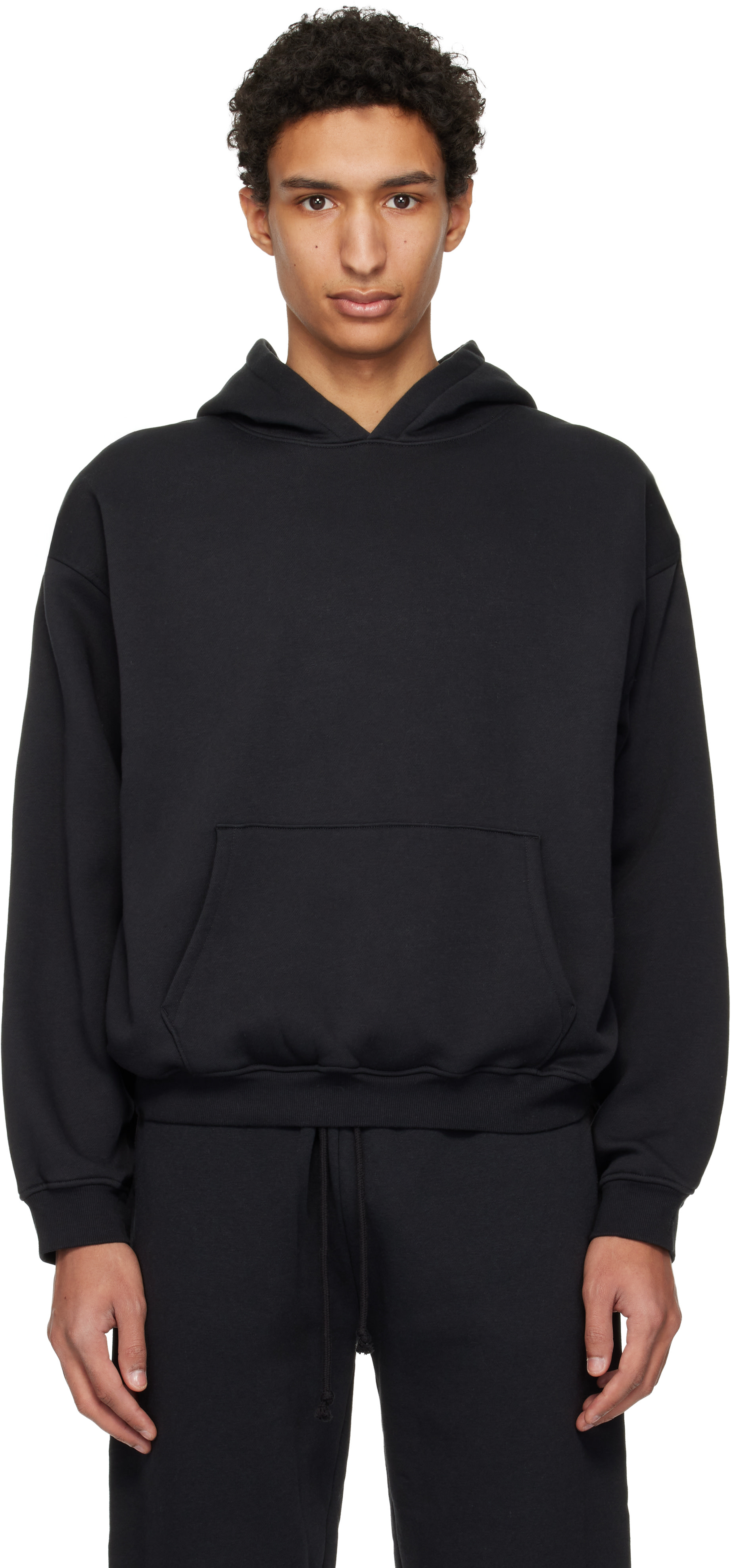 SKIMS - Pull à capuche décontracté noir - Fleece Lounge
