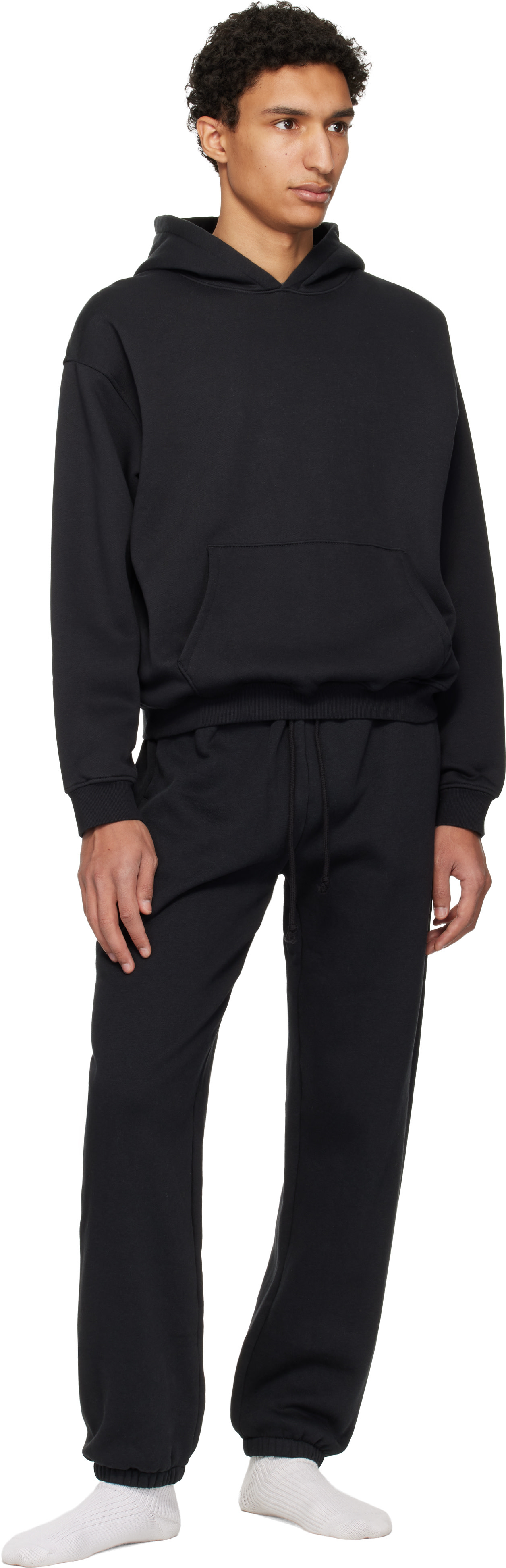 SKIMS - Pull à capuche décontracté noir - Fleece Lounge