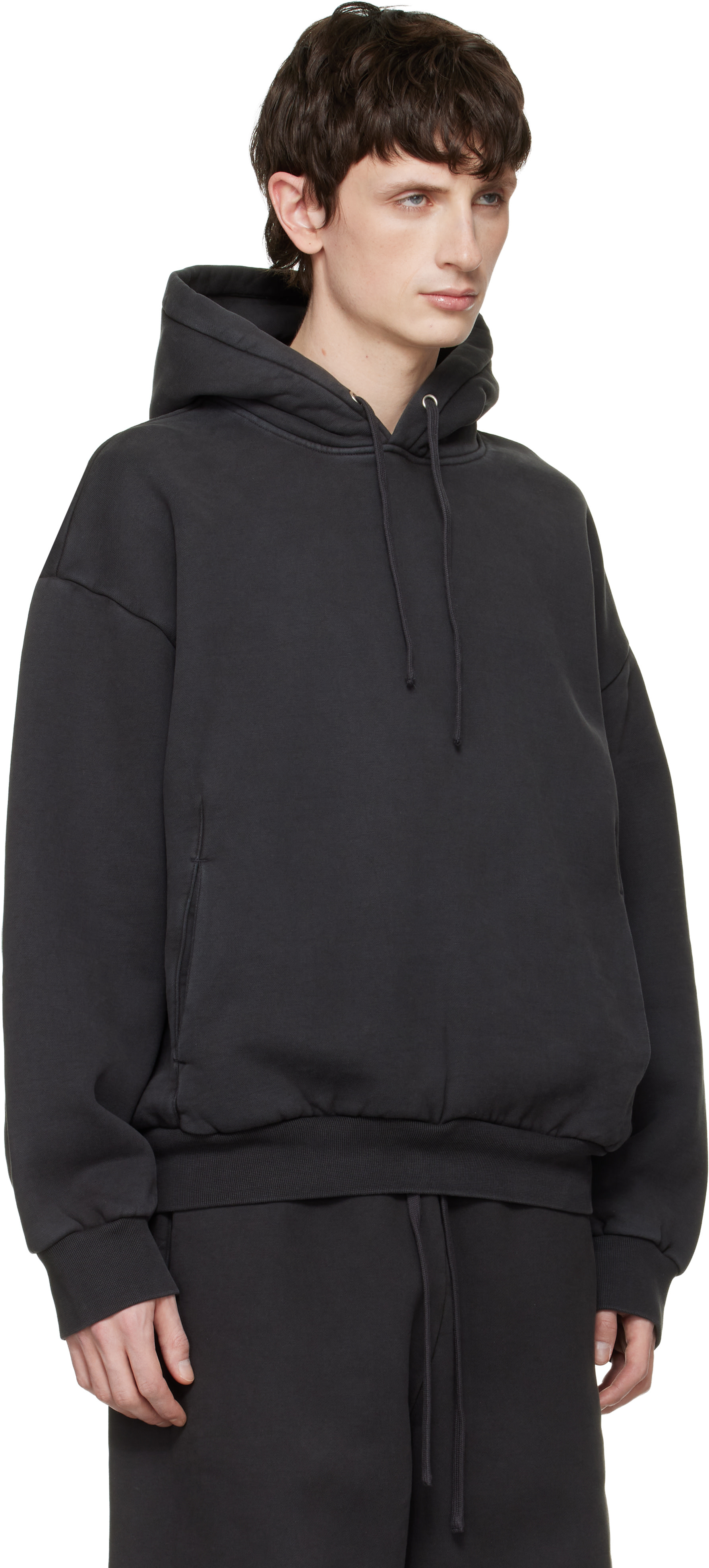 SKIMS - Pull à capuche noir en molleton épais
