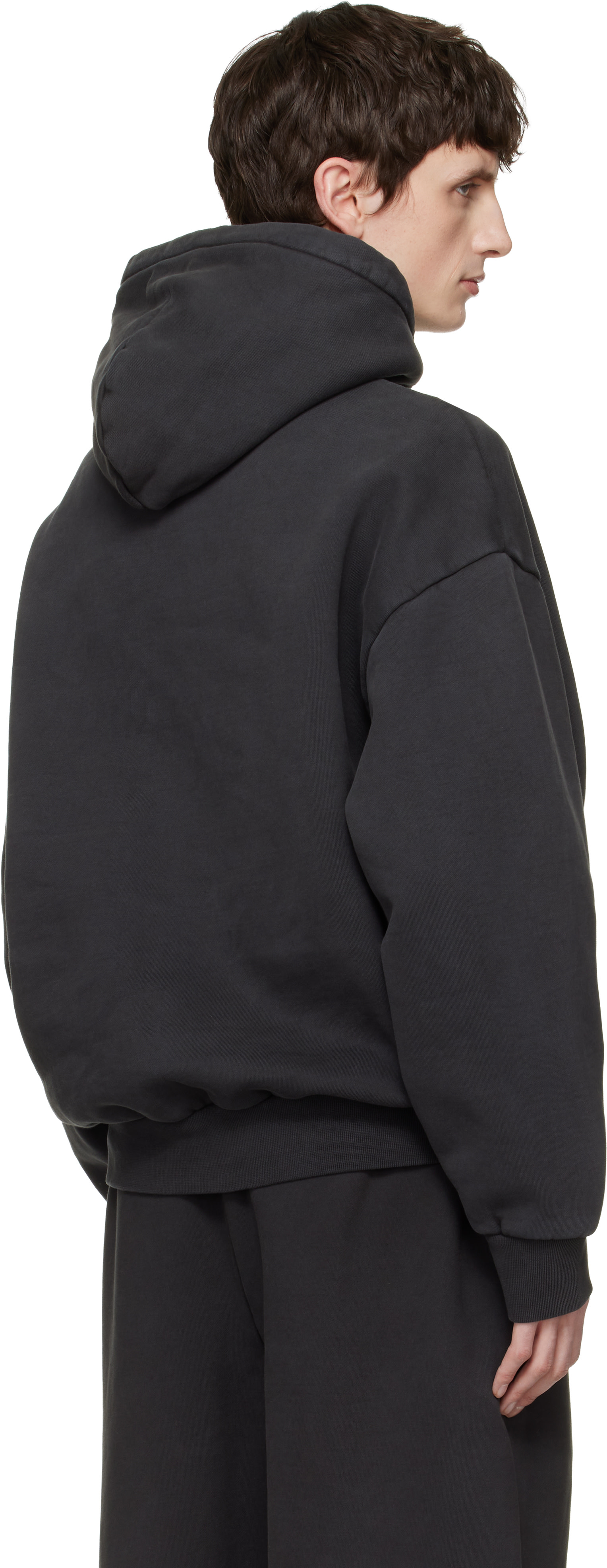 SKIMS - Pull à capuche noir en molleton épais
