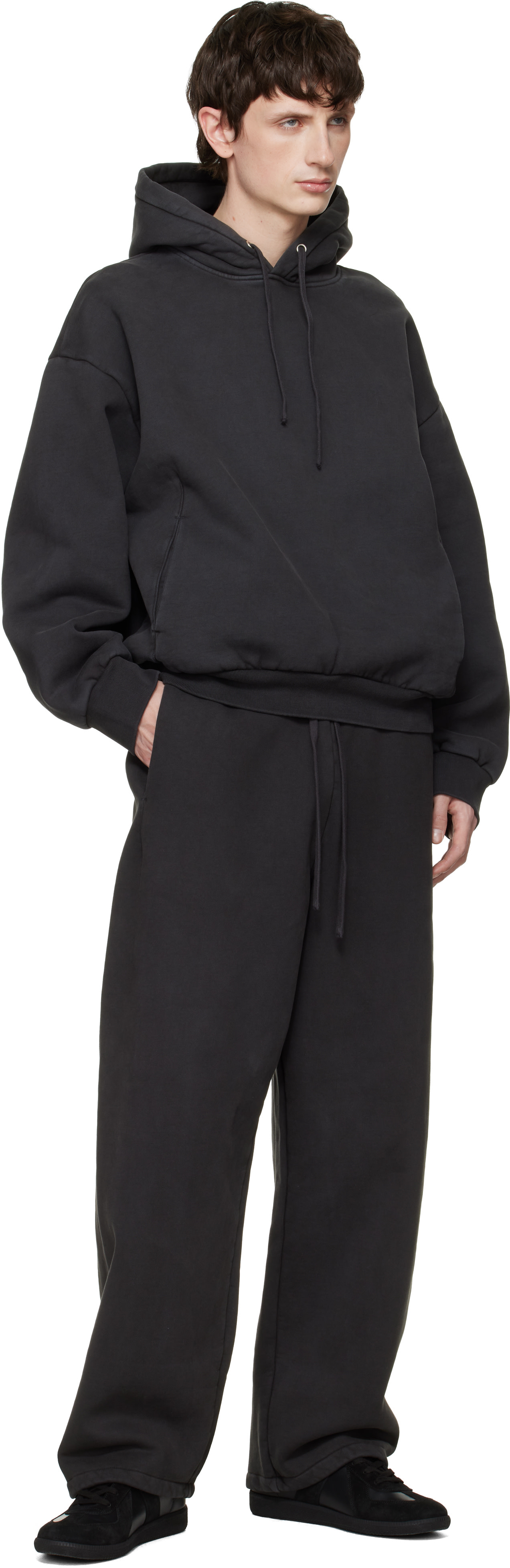 SKIMS - Pull à capuche noir en molleton épais