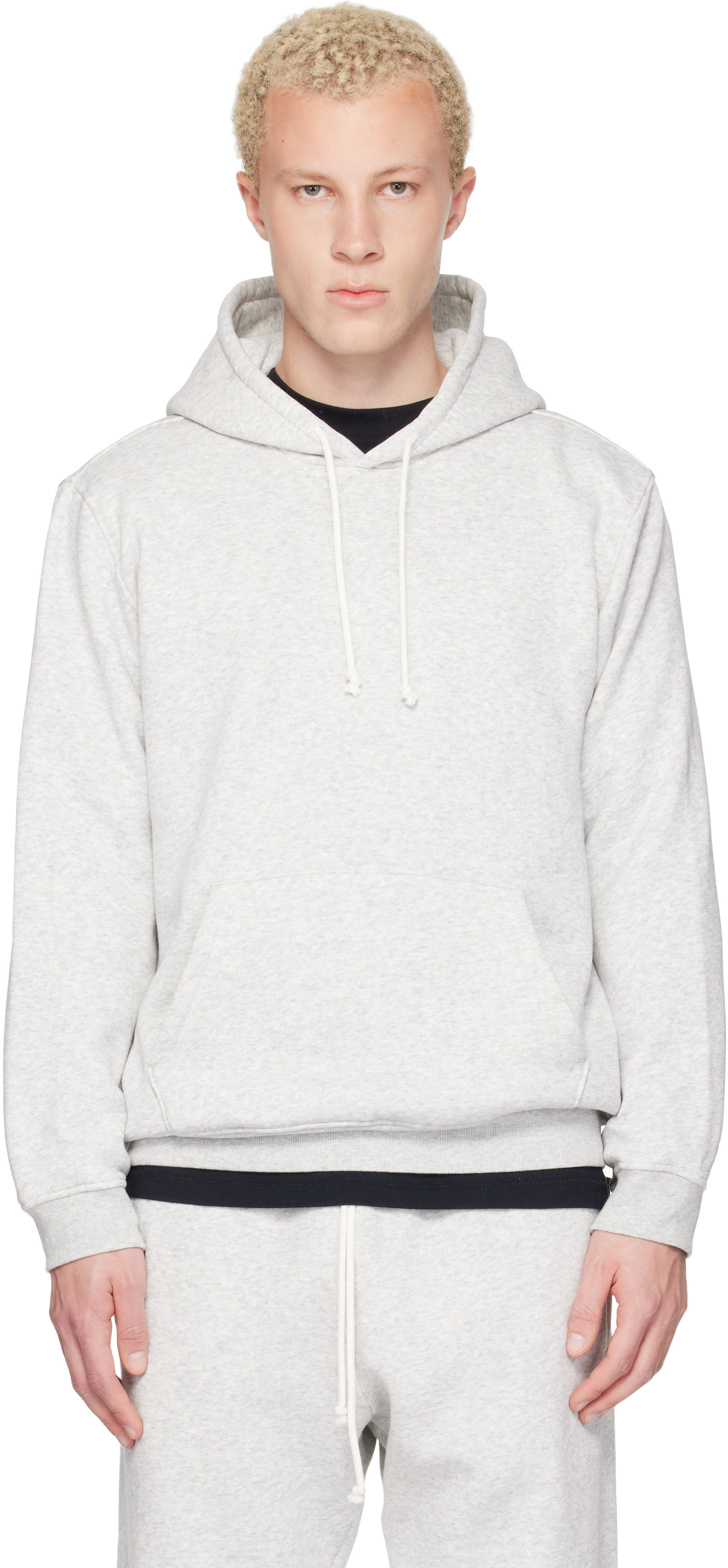 SKIMS - Pull à capuche gris - Fleece Lounge