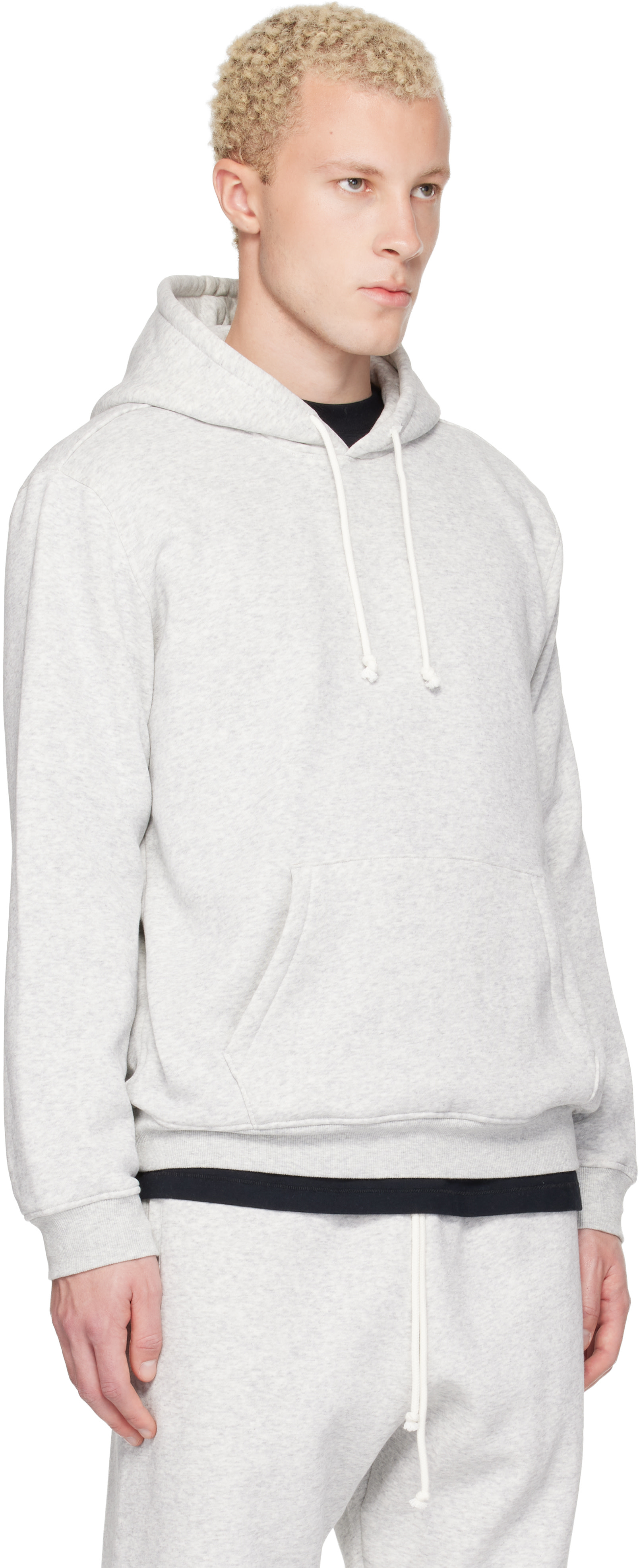 SKIMS - Pull à capuche gris - Fleece Lounge