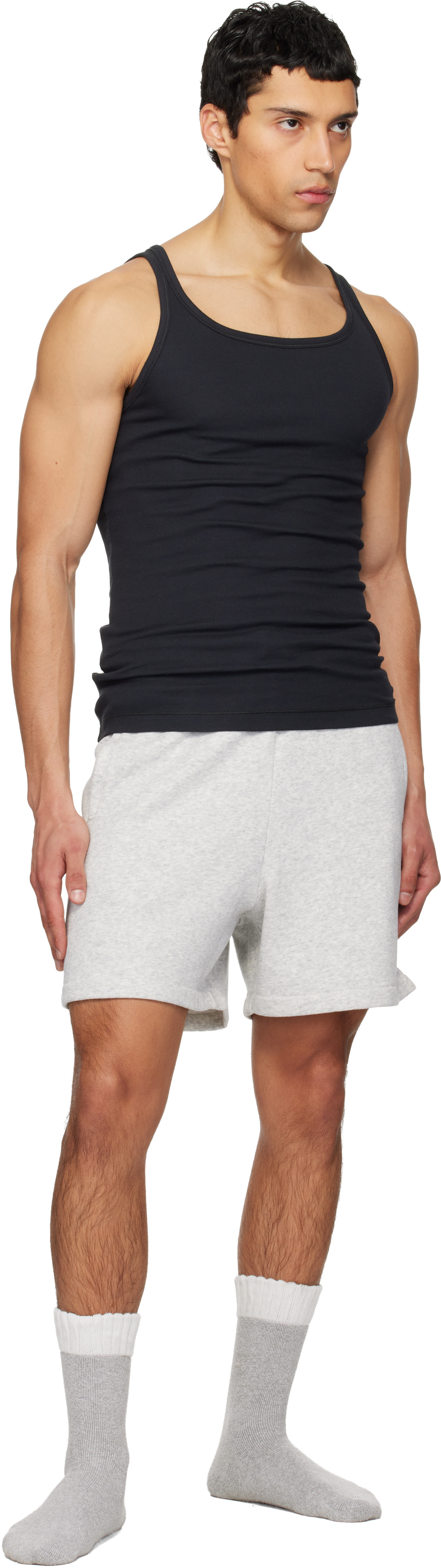 SKIMS: ブラック Skims Cotton Rib タンクトップ 3枚セット | SSENSE 日本