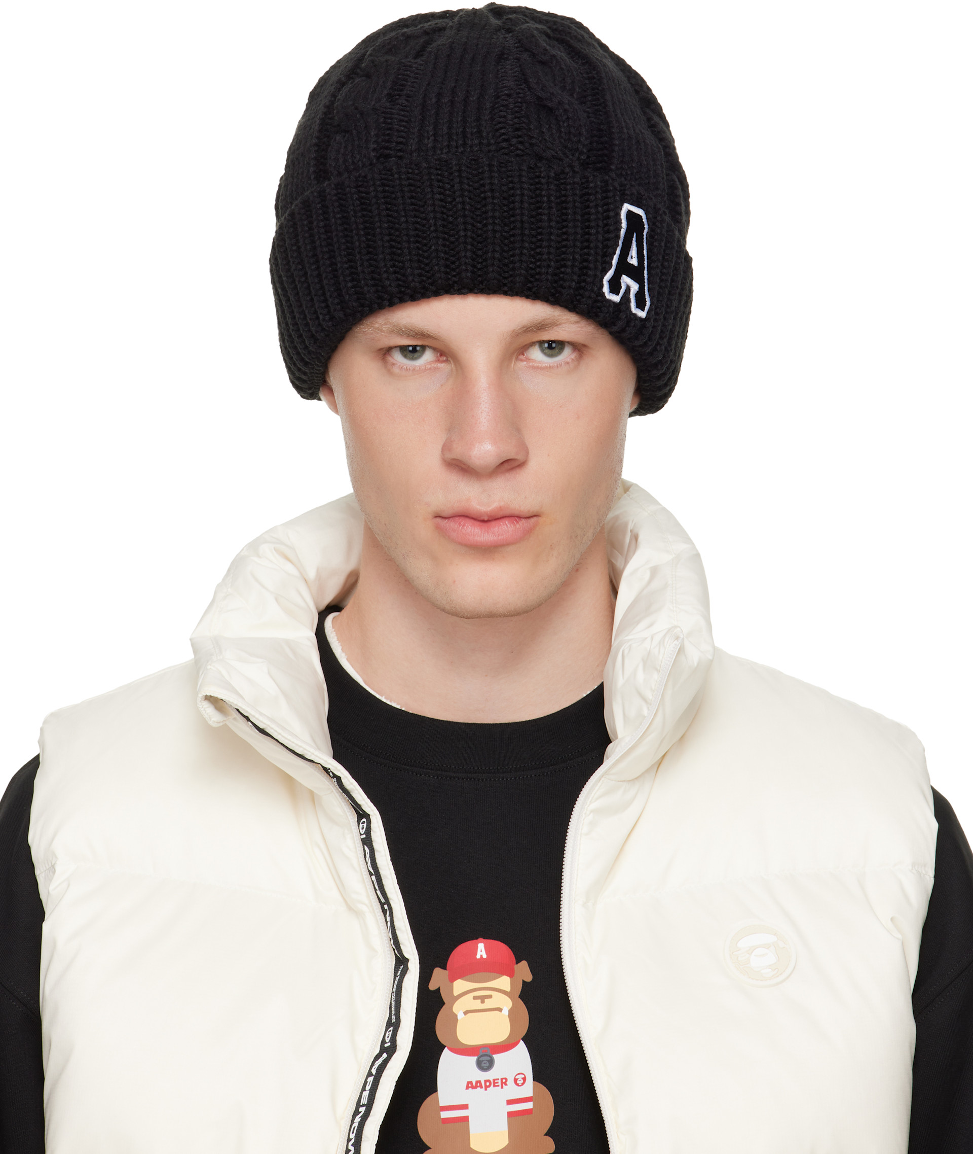 AAPE by A Bathing Ape - ブラック ロゴ ビーニー