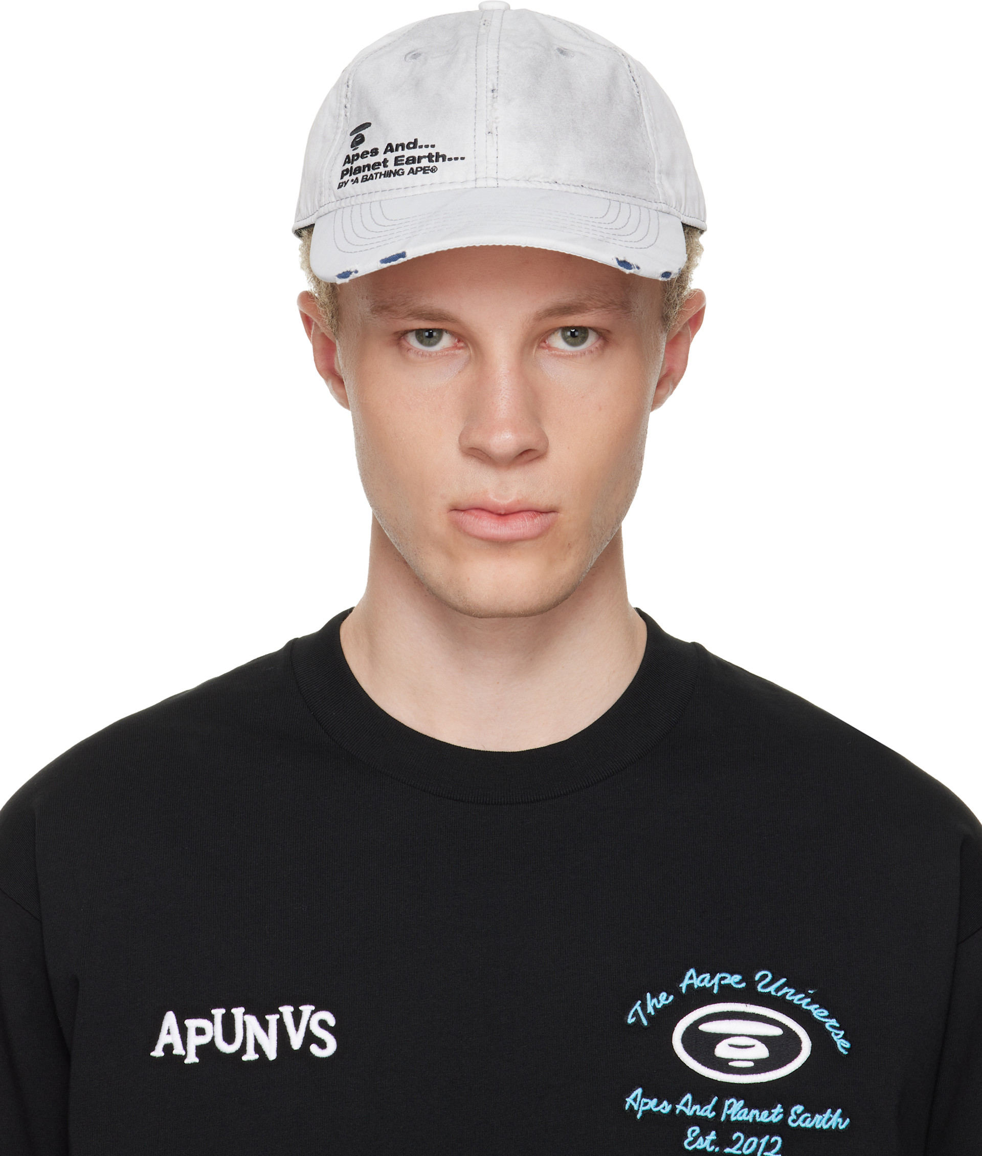 AAPE by A Bathing Ape - 오프 화이트 디스트레스 로고 볼캡