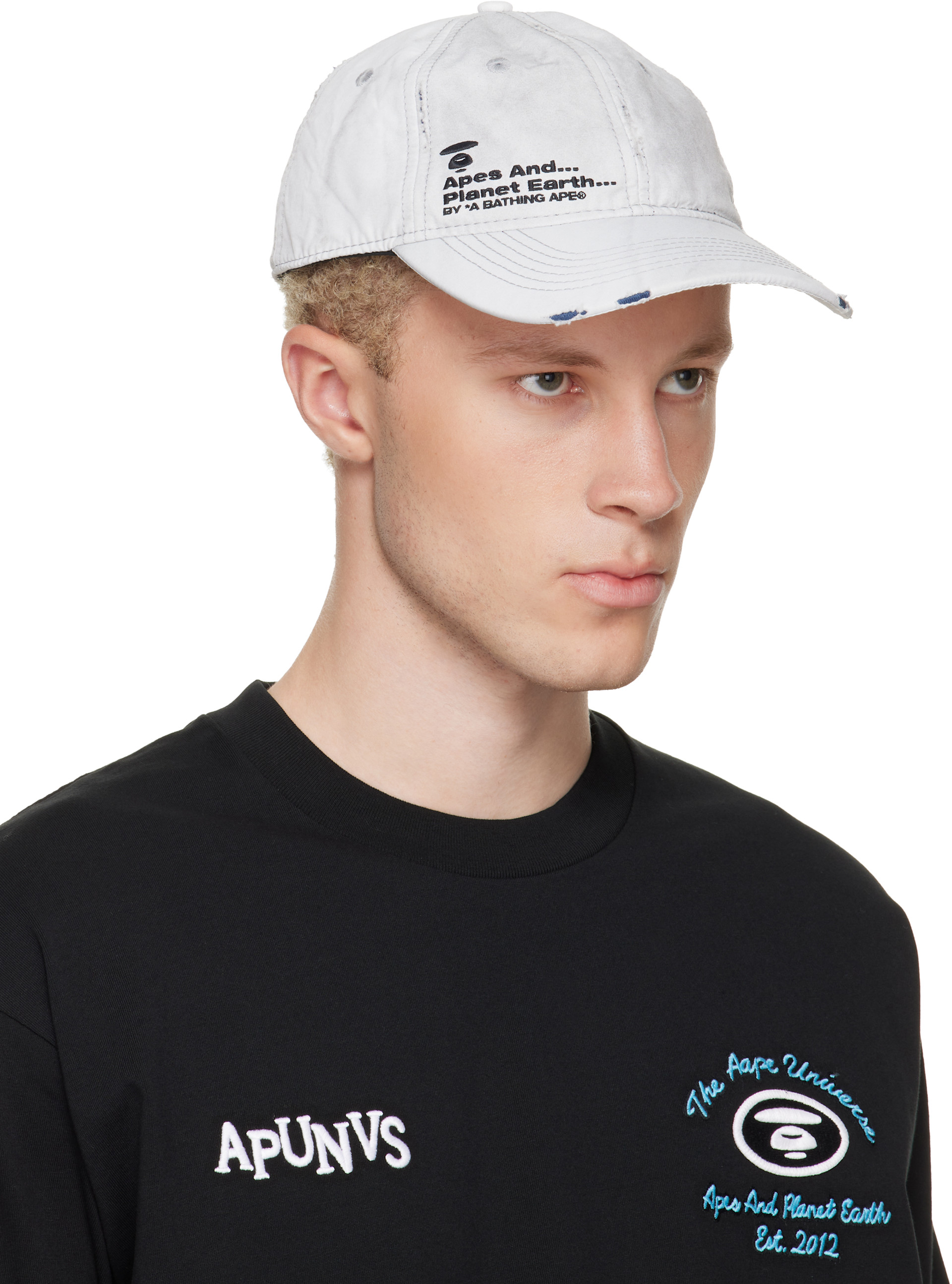 AAPE by A Bathing Ape - 오프 화이트 디스트레스 로고 볼캡