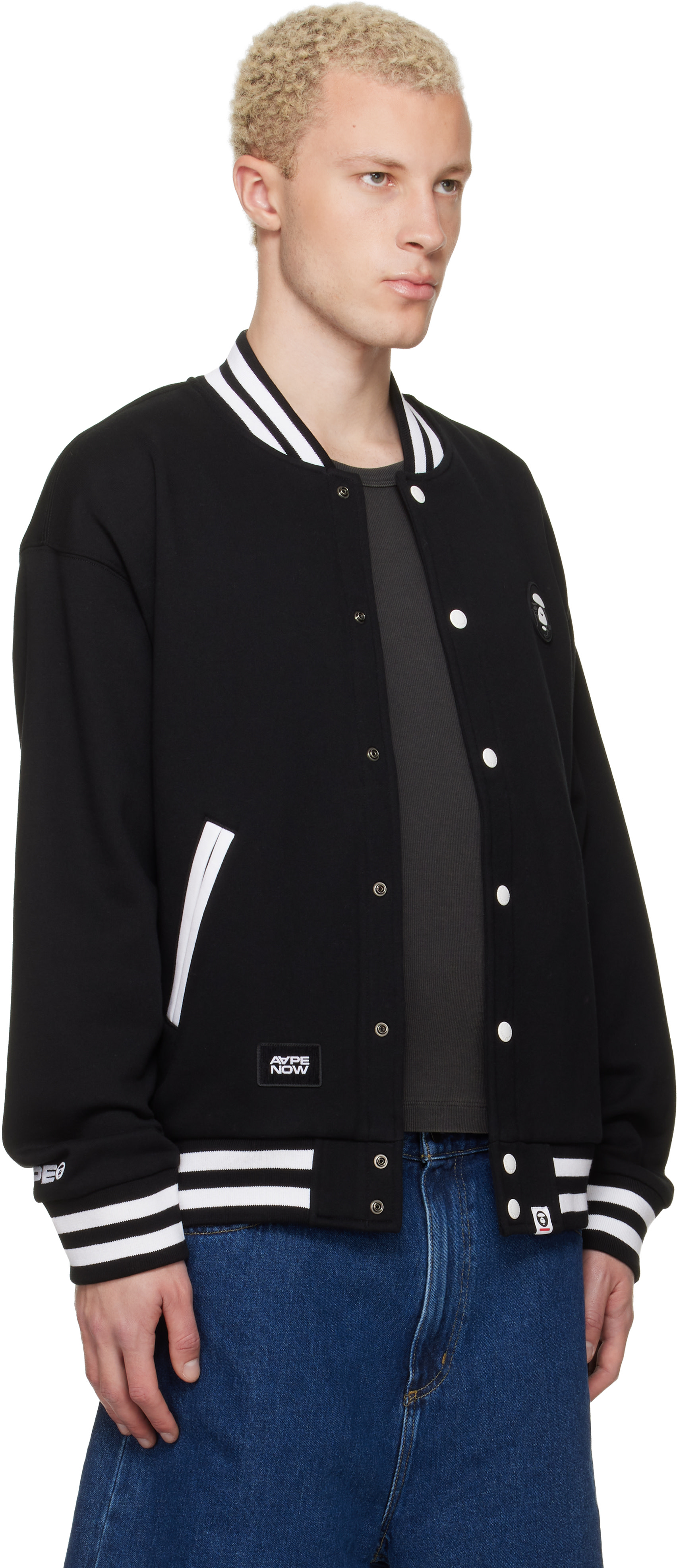 AAPE by A Bathing Ape - 黑色 AAPENOW Moonface 棒球夹克