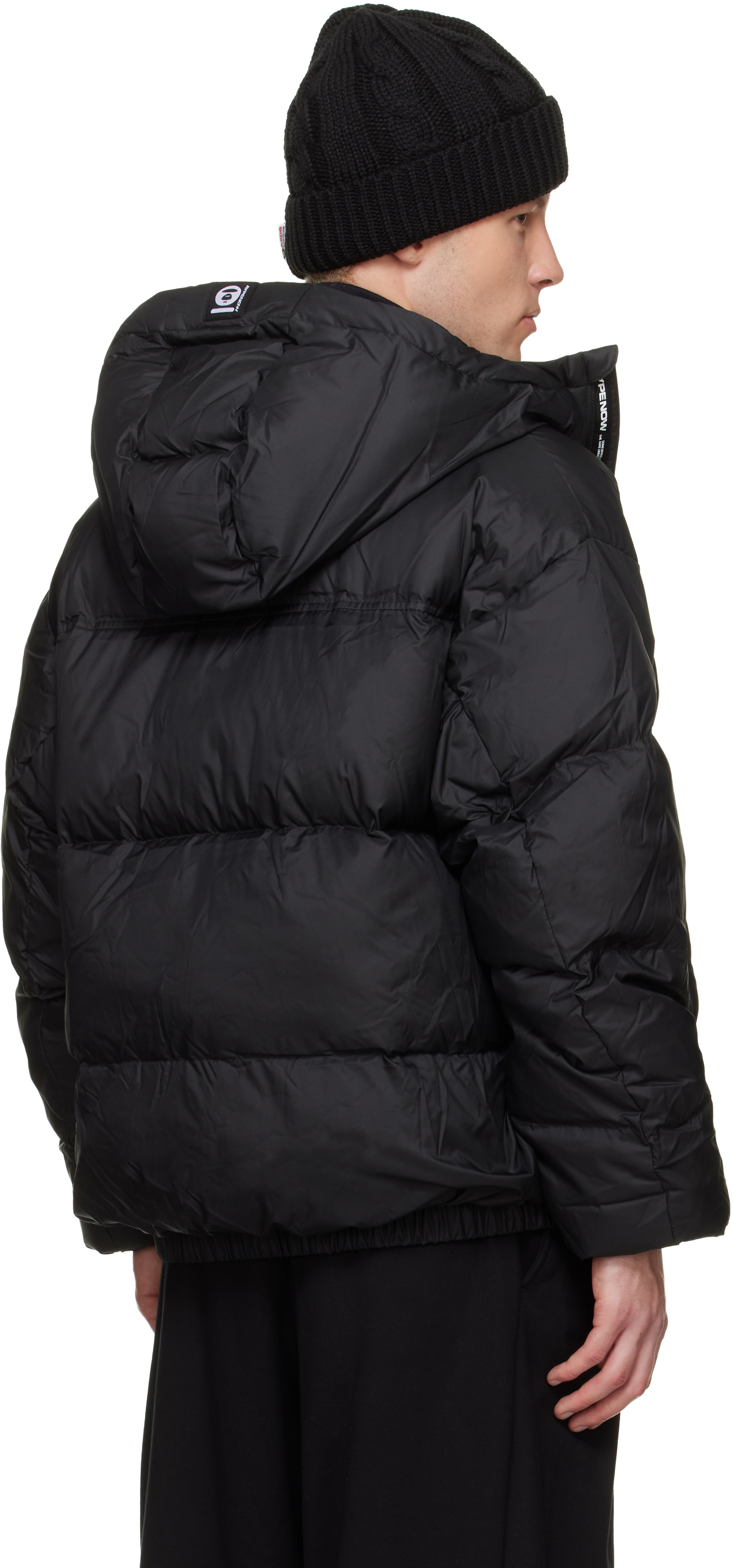 AAPE by A Bathing Ape - ブラック 'AAPENOW' Moonface ダウンジャケット