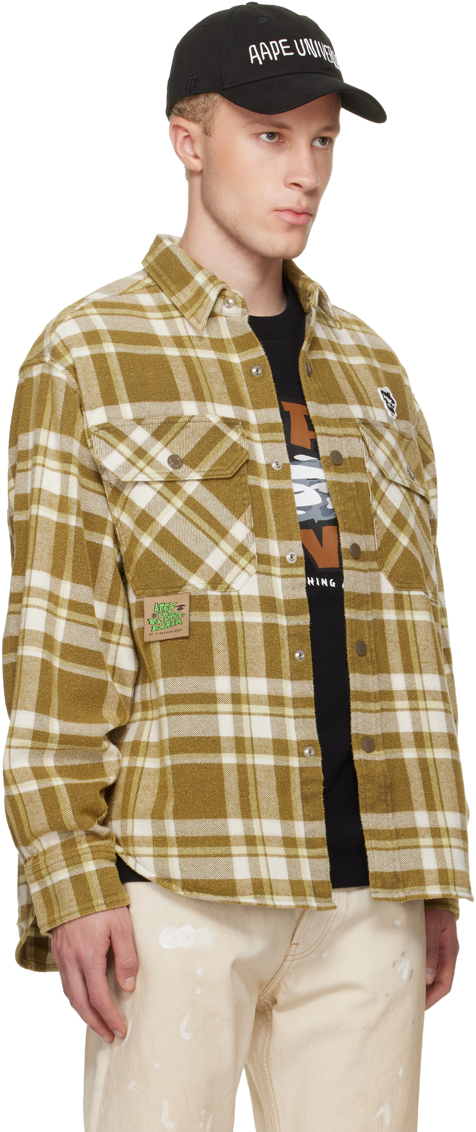 bathing ape dress shirt AAPE by A White 'AAPENOW' Moonface Logo Long Sleeve Polyamide increases the durability of the product A BATHING APE BAPE 1ST