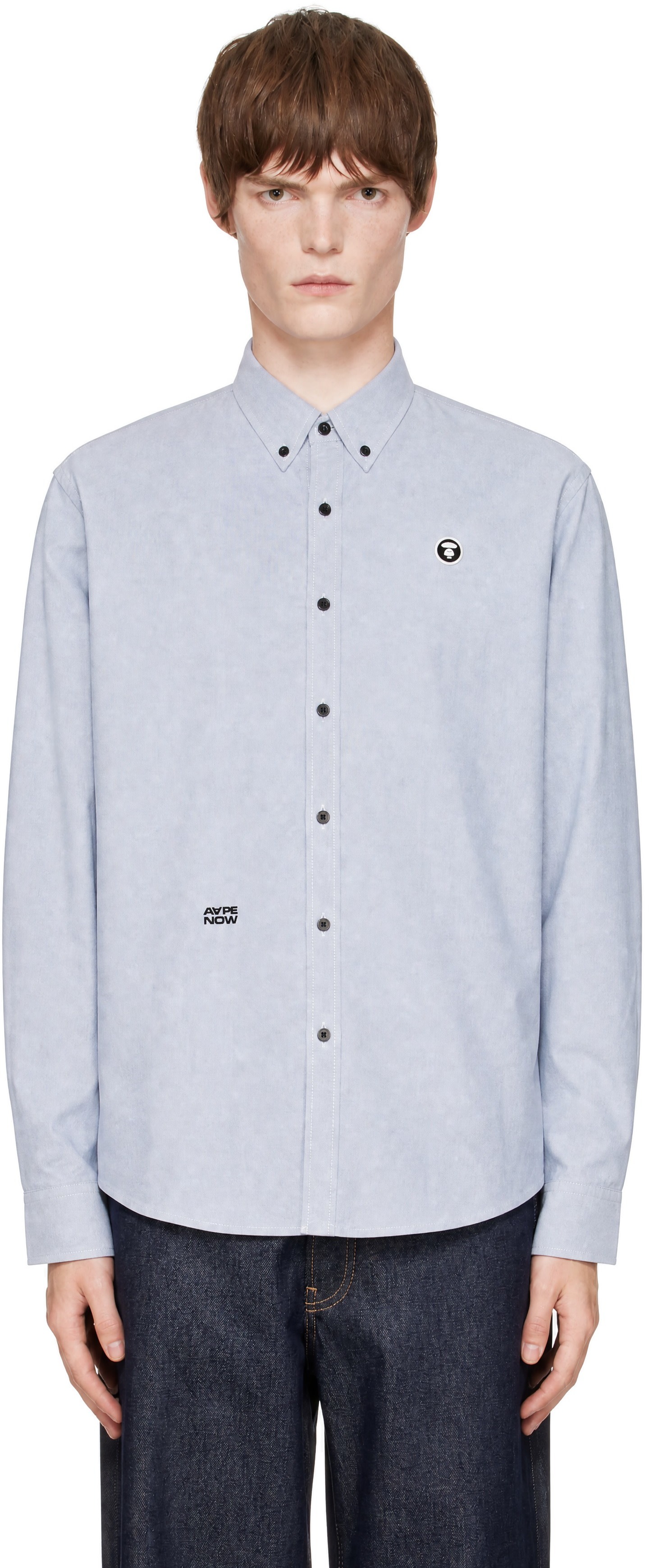 AAPE by A Bathing Ape - ブルー 'AAPE NOW' 長袖シャツ