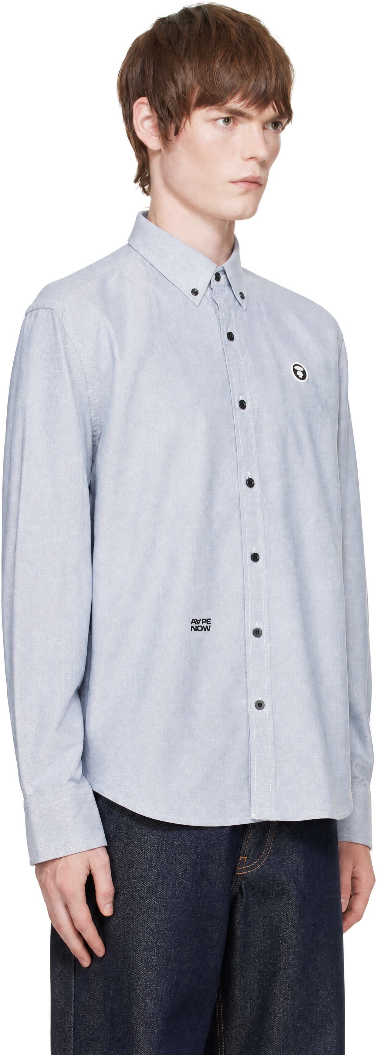 AAPE by A Bathing Ape - ブルー 'AAPE NOW' 長袖シャツ