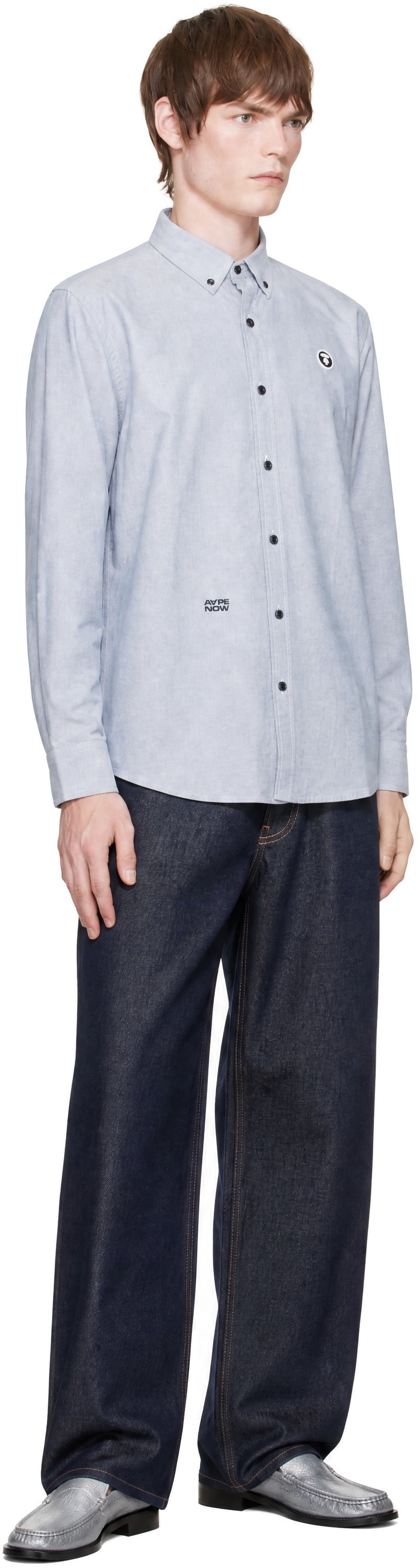 AAPE by A Bathing Ape - ブルー 'AAPE NOW' 長袖シャツ