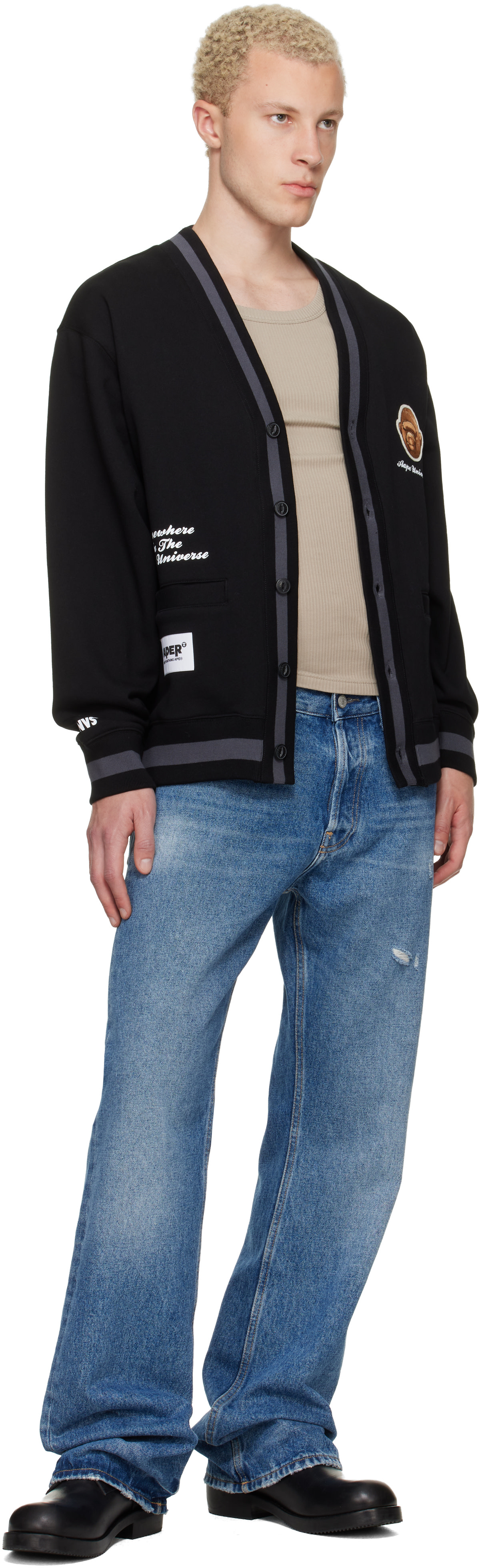 AAPE by A Bathing Ape - 블랙 에이퍼 버튼다운 가디건