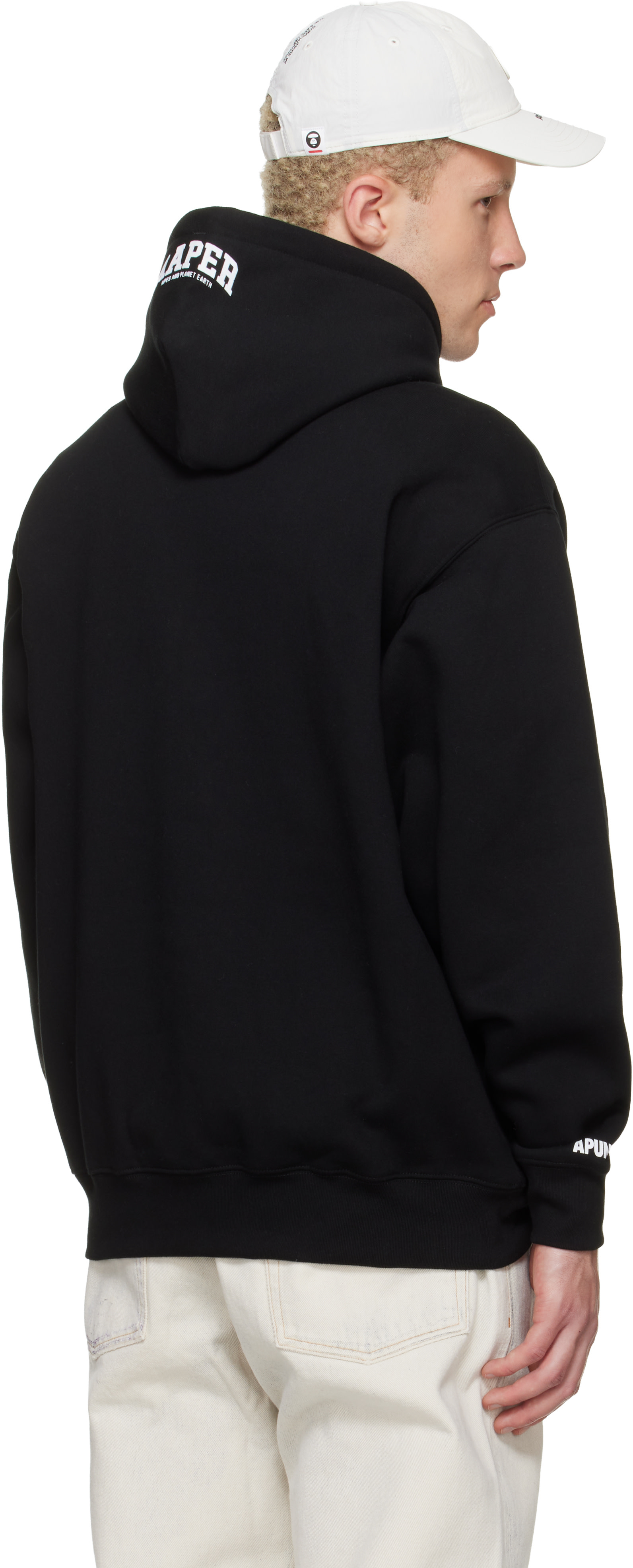AAPE by A Bathing Ape - Pull à capuche noir à logo AAPER