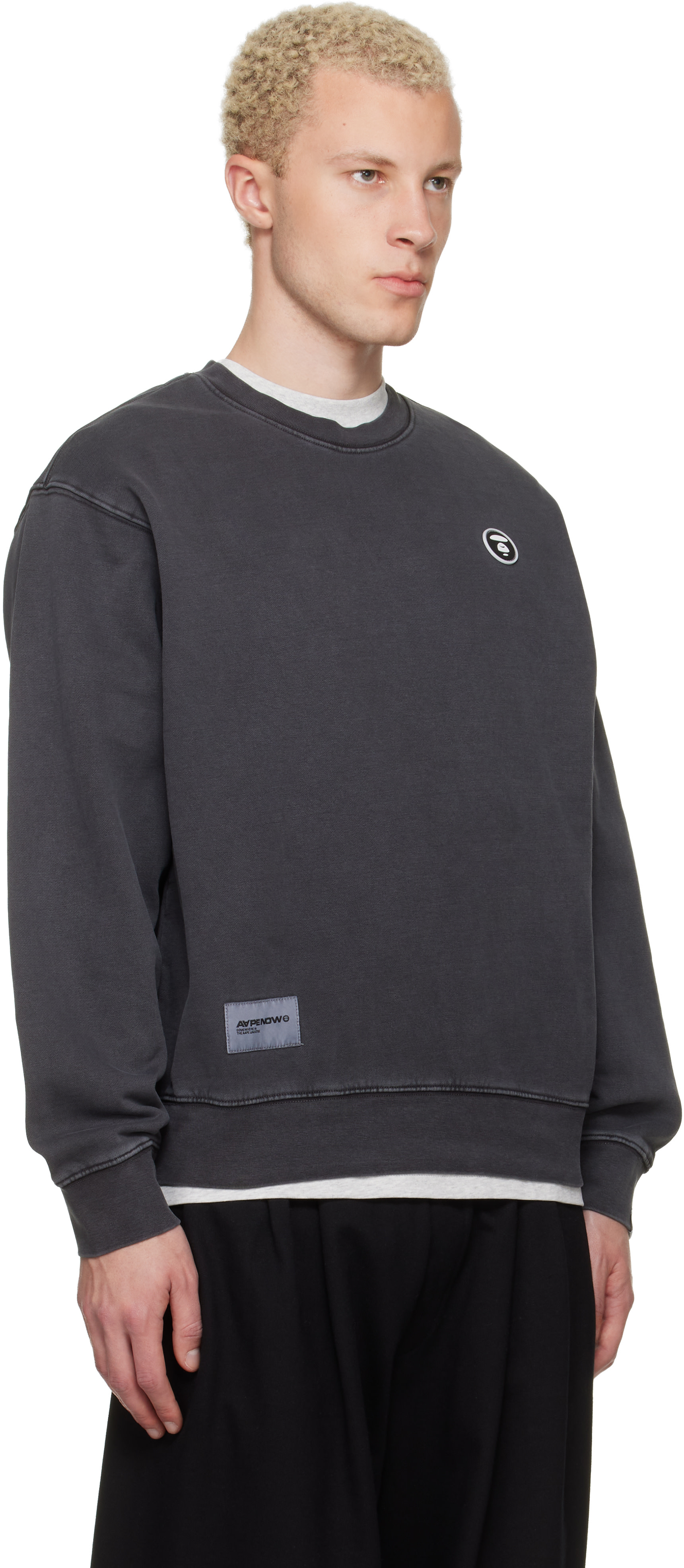 AAPE by A Bathing Ape - 그레이 에이프 나우 문페이스 크루넥 스웨트셔츠