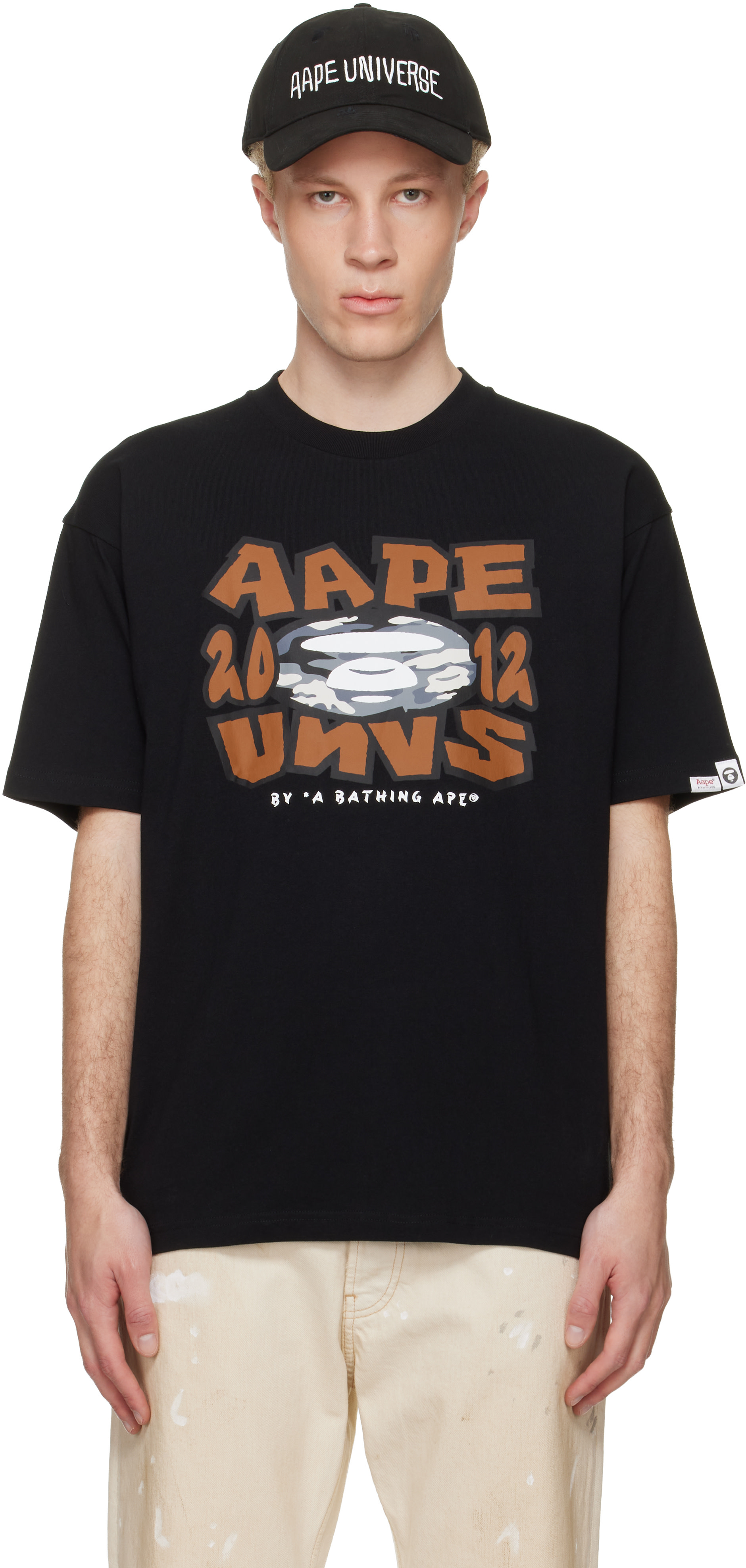 AAPE by A Bathing Ape - 블랙 에이프 테마 메인 티셔츠