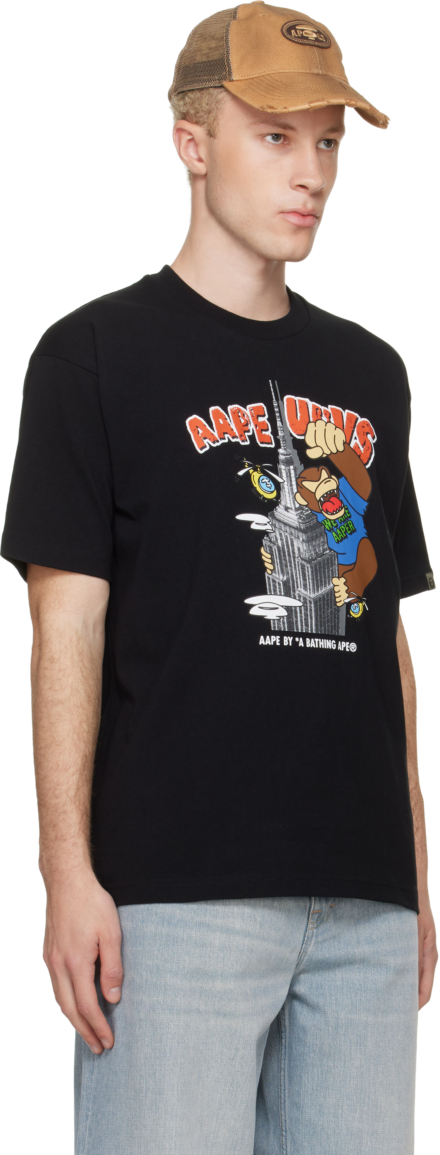 AAPE by A Bathing Ape - 블랙 에이퍼 그래픽 티셔츠
