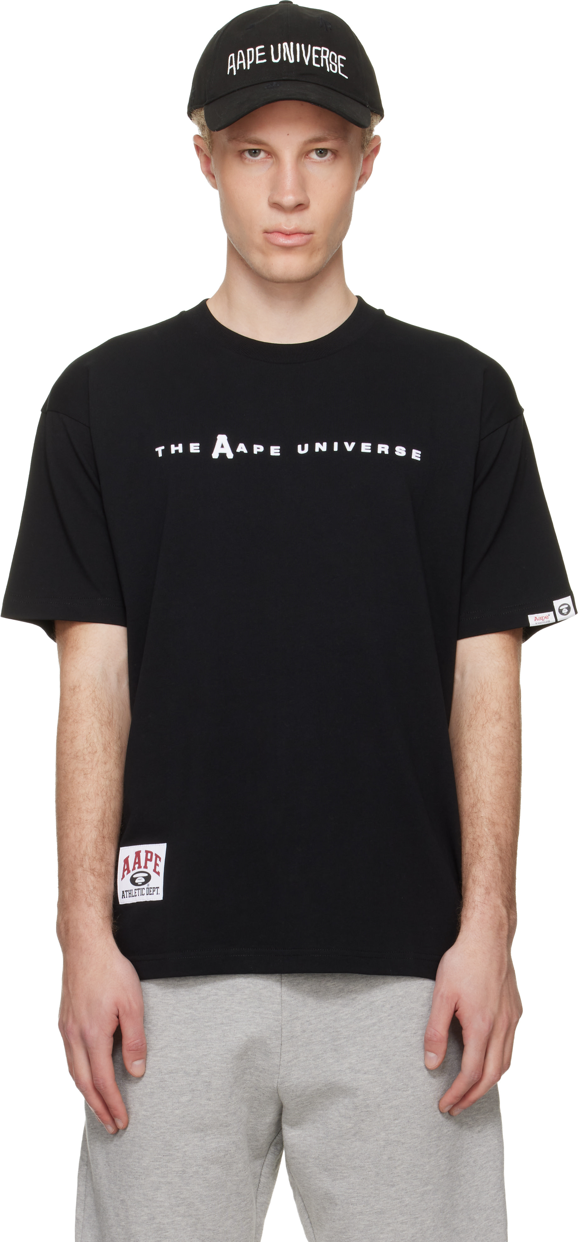 AAPE by A Bathing Ape - ブラック 'AAPEUNVS' Tシャツ