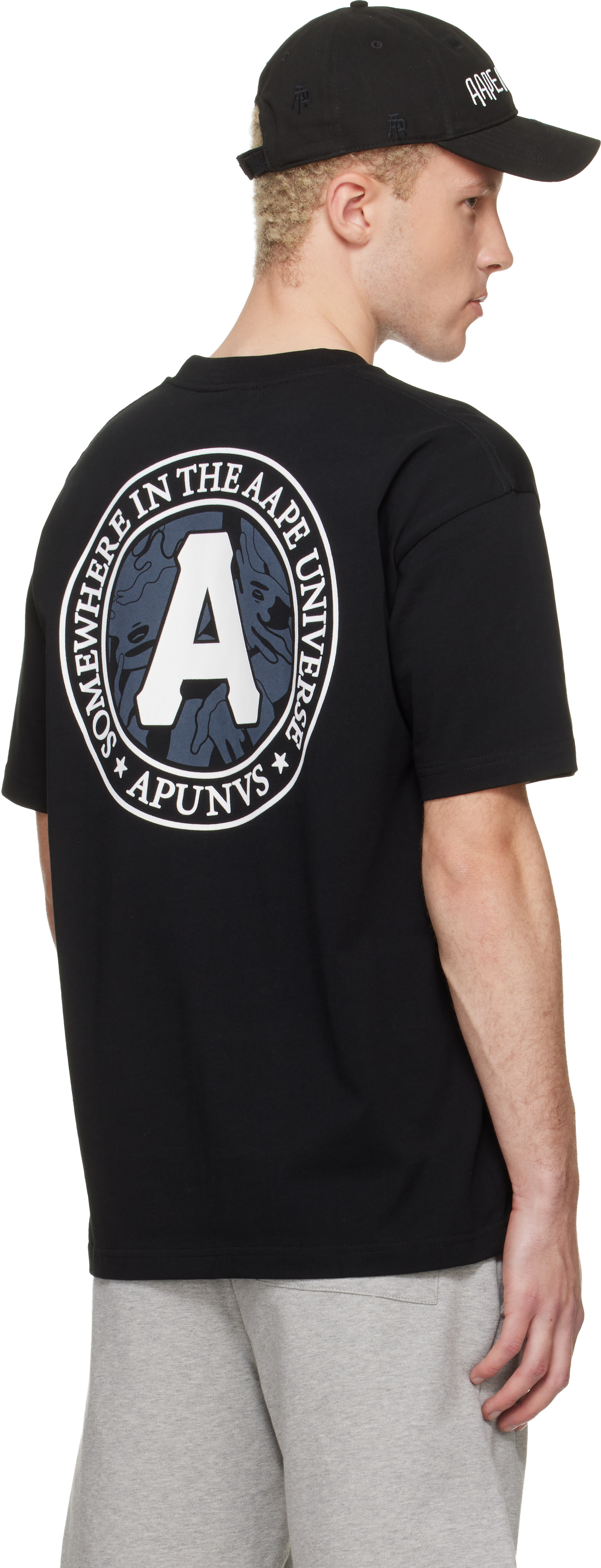 AAPE by A Bathing Ape - ブラック 'AAPEUNVS' Tシャツ